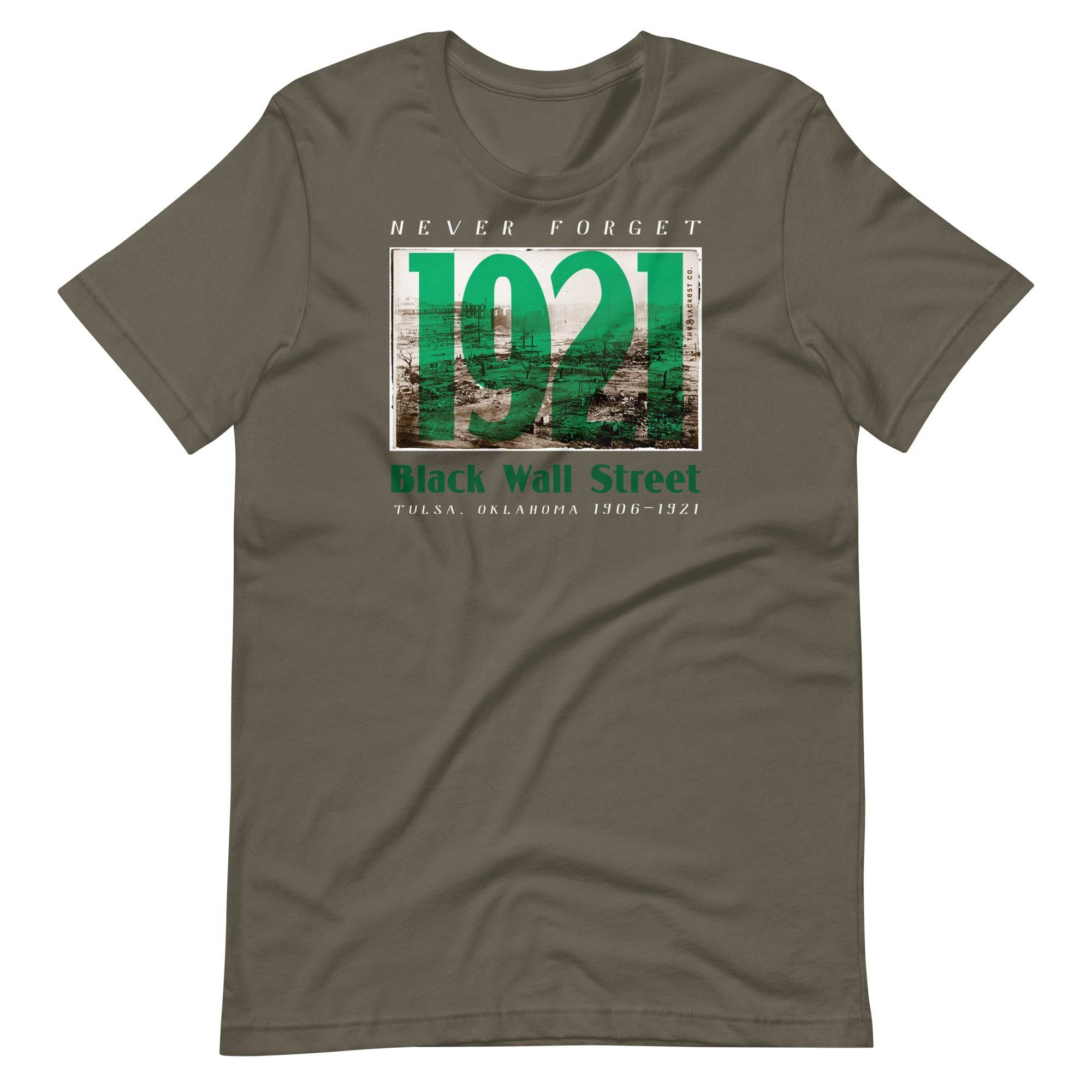 1921 Black Wall Street Green Unisex T-shirt - Image 10