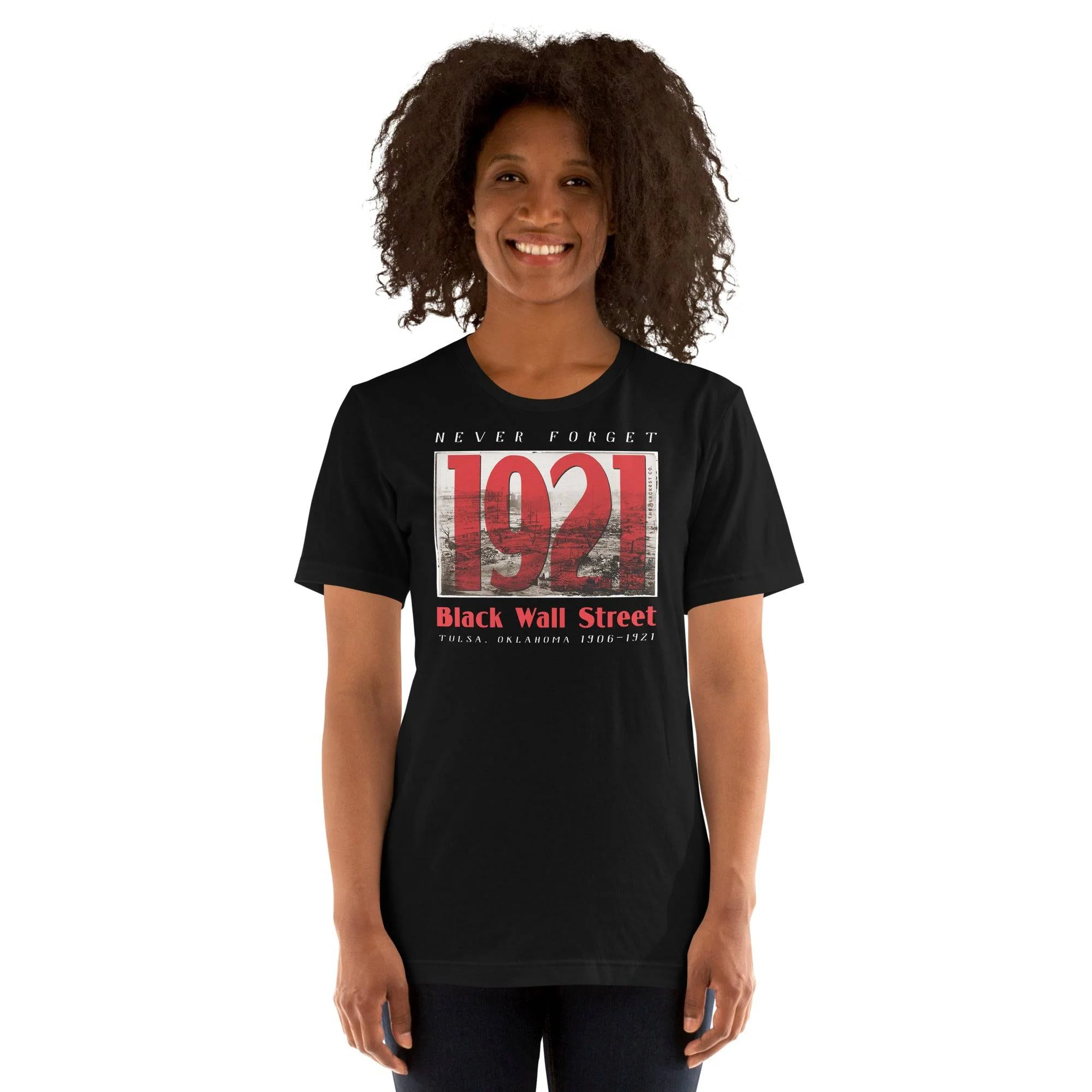 1921 Black Wall Street Red Unisex Cotton T-Shirt - Image 4