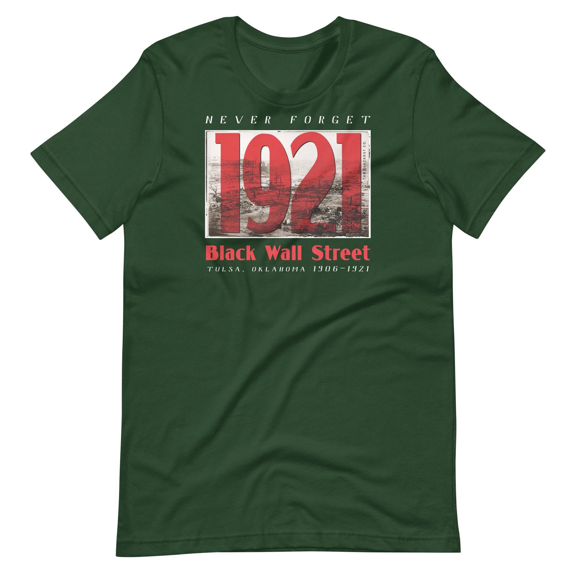 1921 Black Wall Street Red Unisex Cotton T-Shirt - Image 8