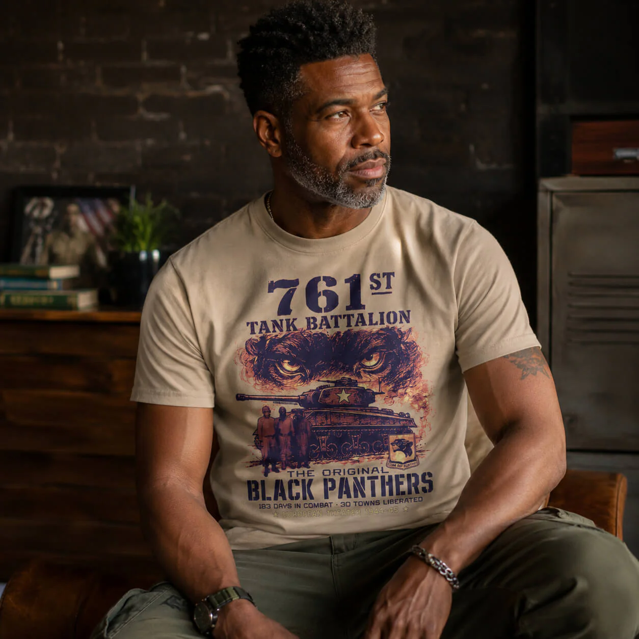 761st Tank Battalion Original Black Panthers WWII T-Shirt - Image 2