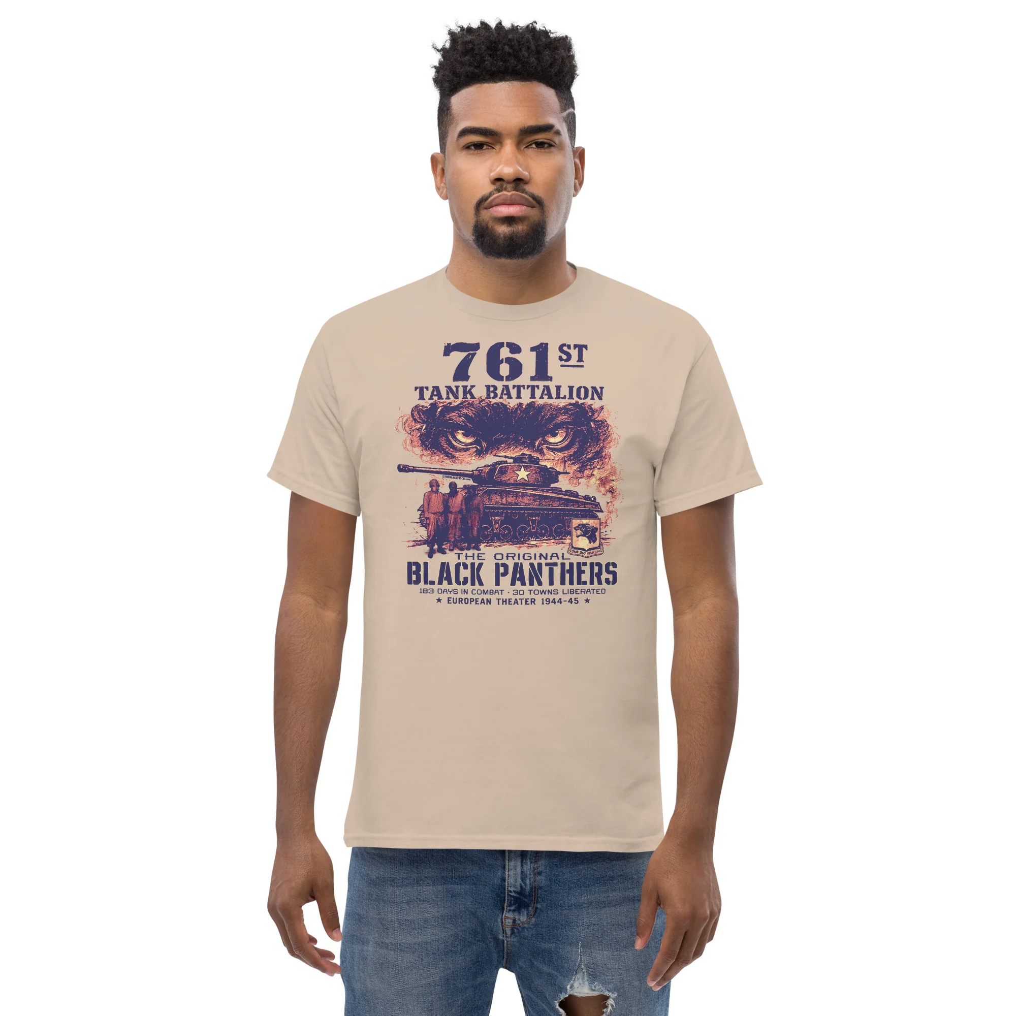 761st Tank Battalion Original Black Panthers WWII T-Shirt - Image 3