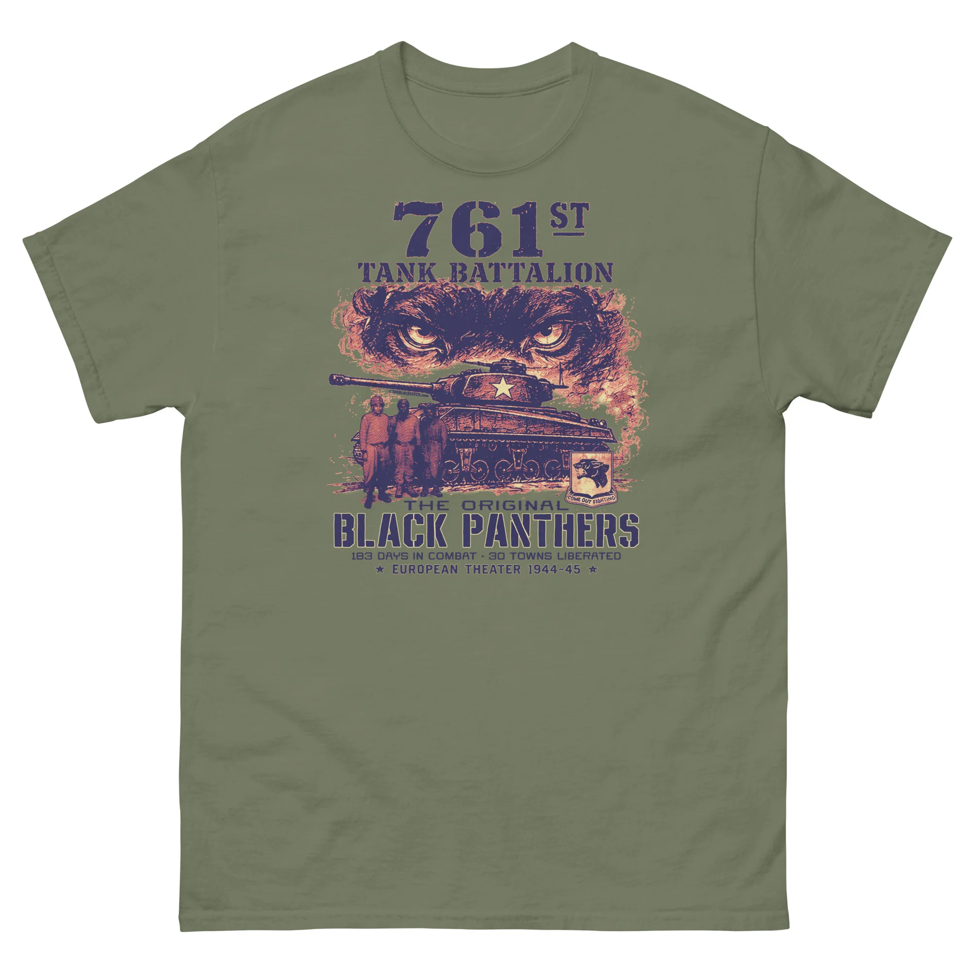 761st Tank Battalion Original Black Panthers WWII T-Shirt - Image 4