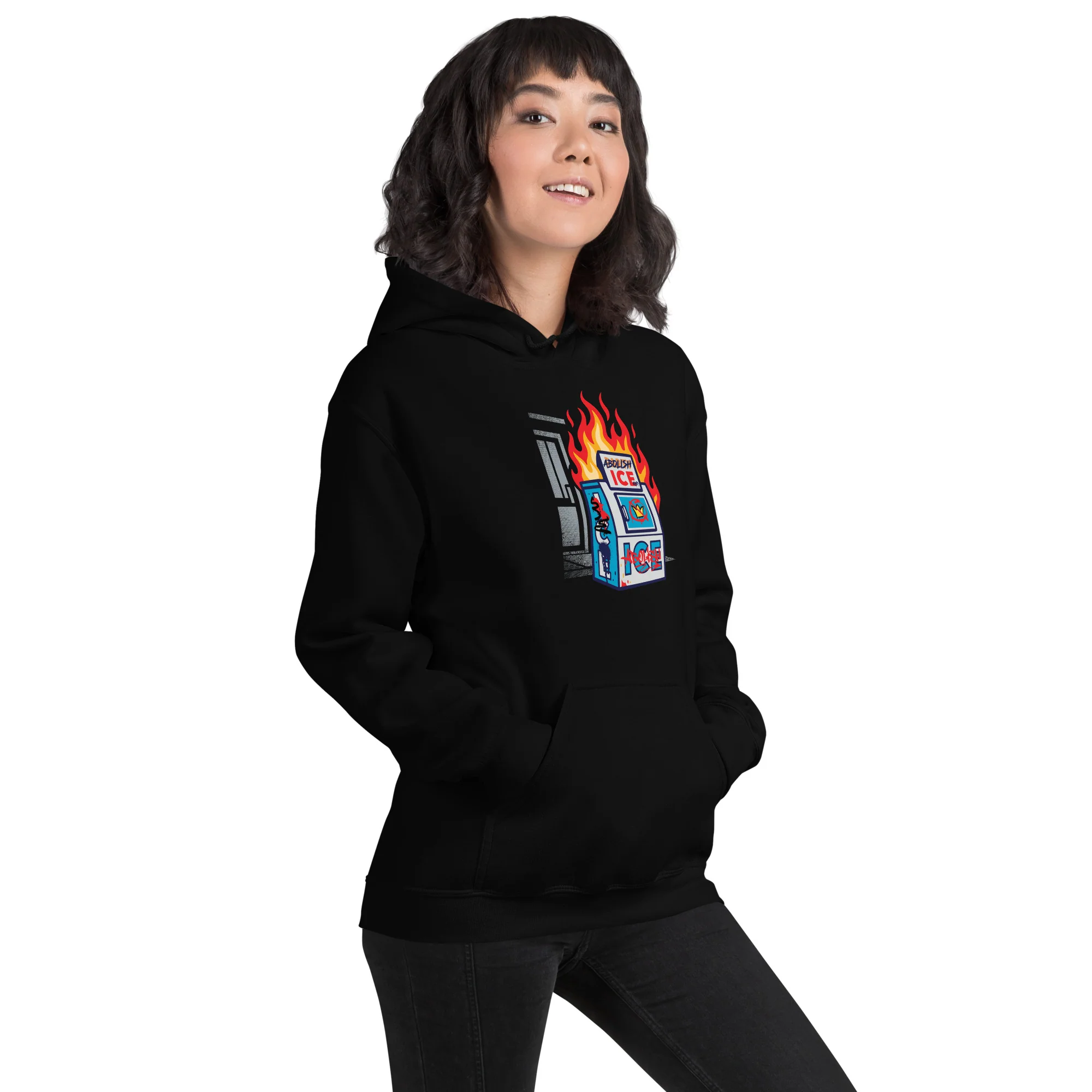 Abolish ICE Unisex Pullover Hoodie by TheBlackest Co. - Image 3