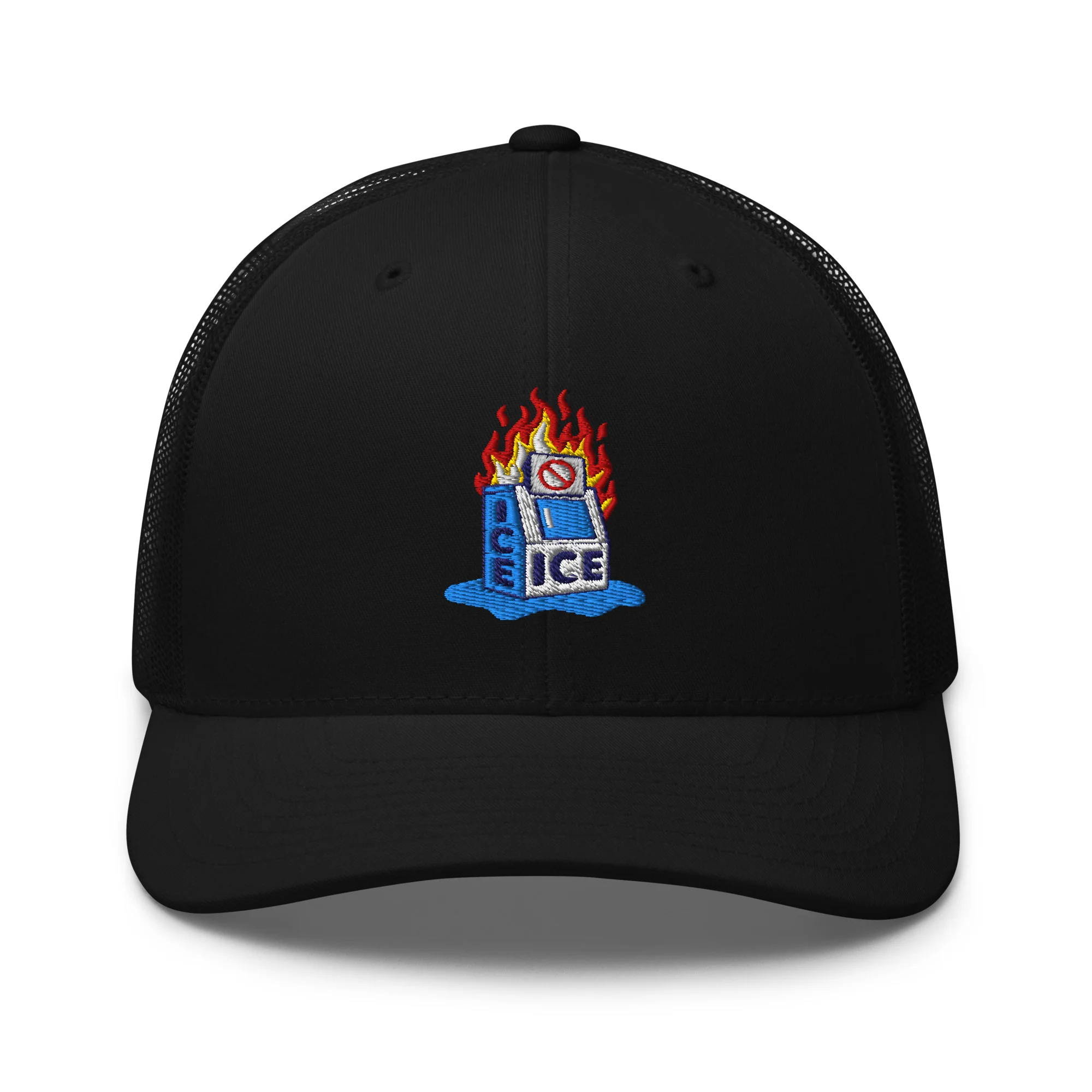 Abolish ICE Burning Machine Trucker Hat