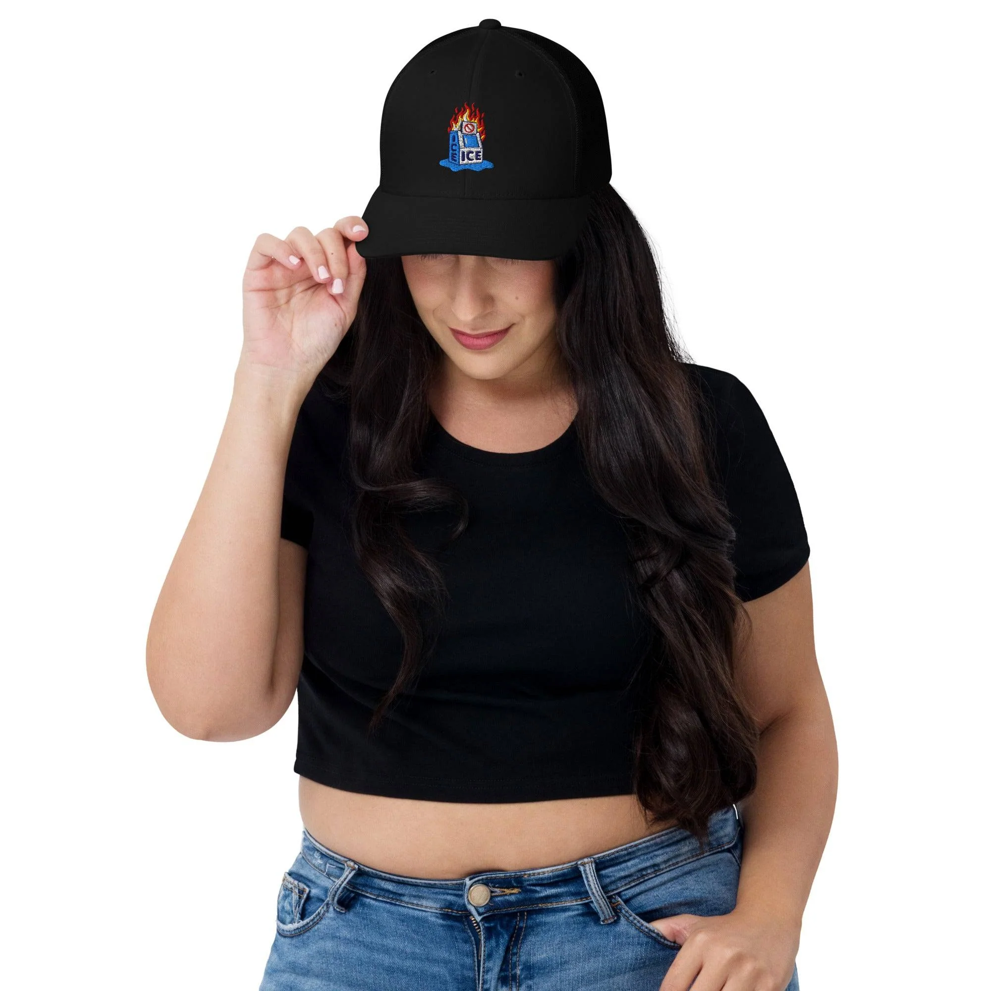 Abolish ICE Burning Machine Trucker Hat - Image 2