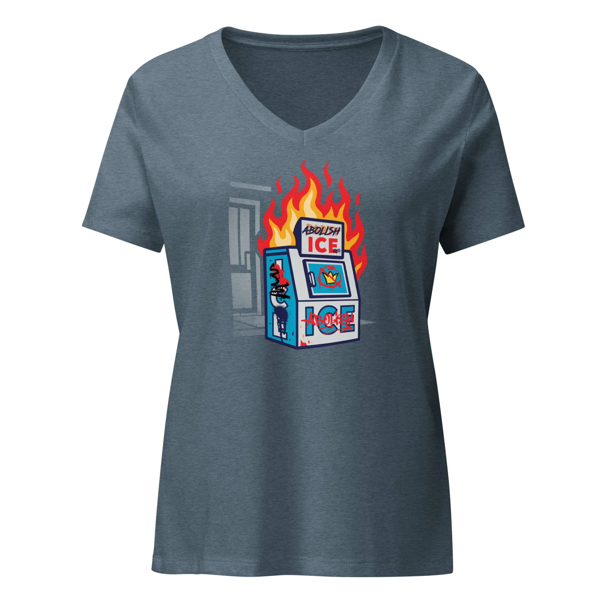 Abolish ICE Women’s V-neck T-Shirt - Image 5