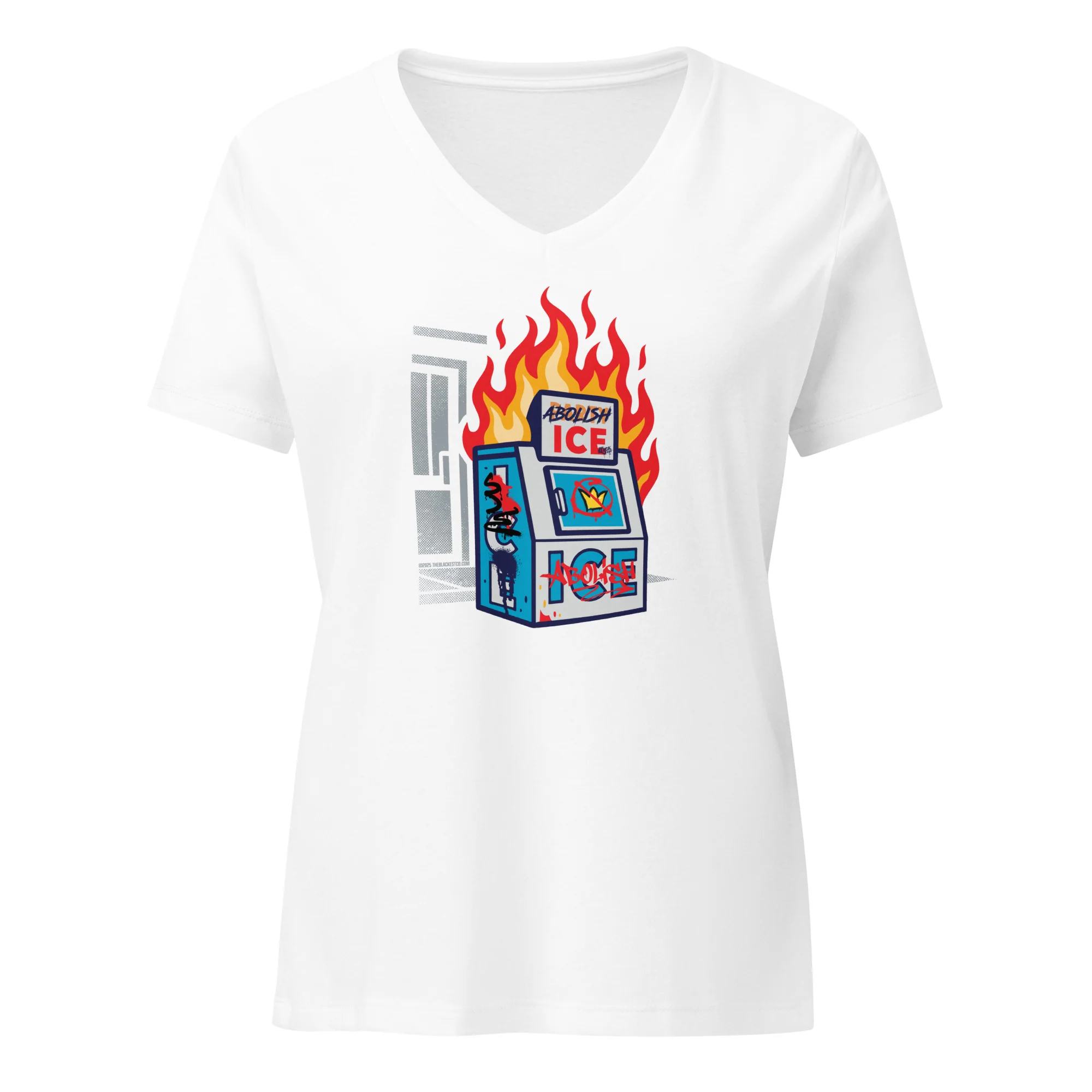 Abolish ICE Women’s V-neck T-Shirt - Image 6