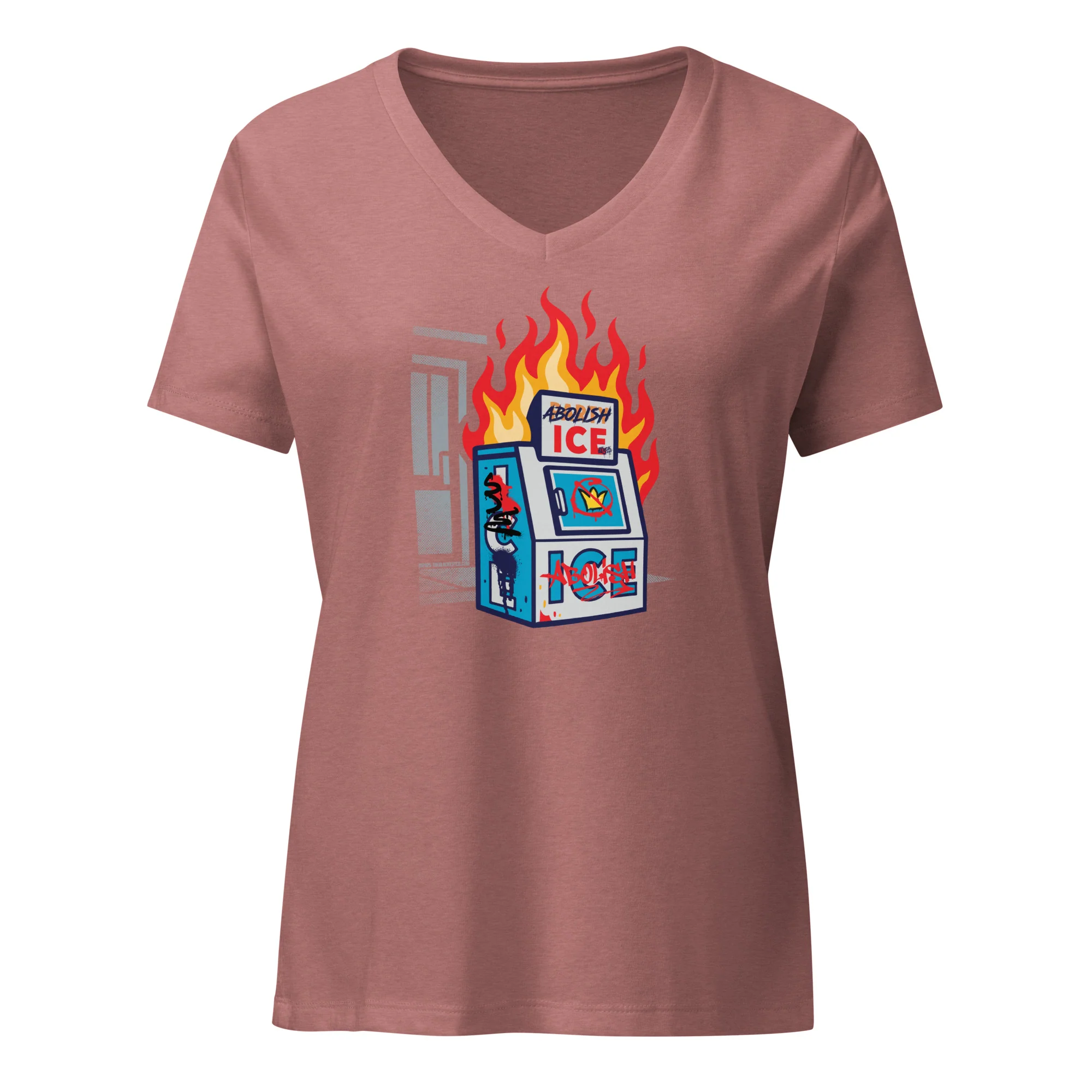 Abolish ICE Women’s V-neck T-Shirt - Image 7