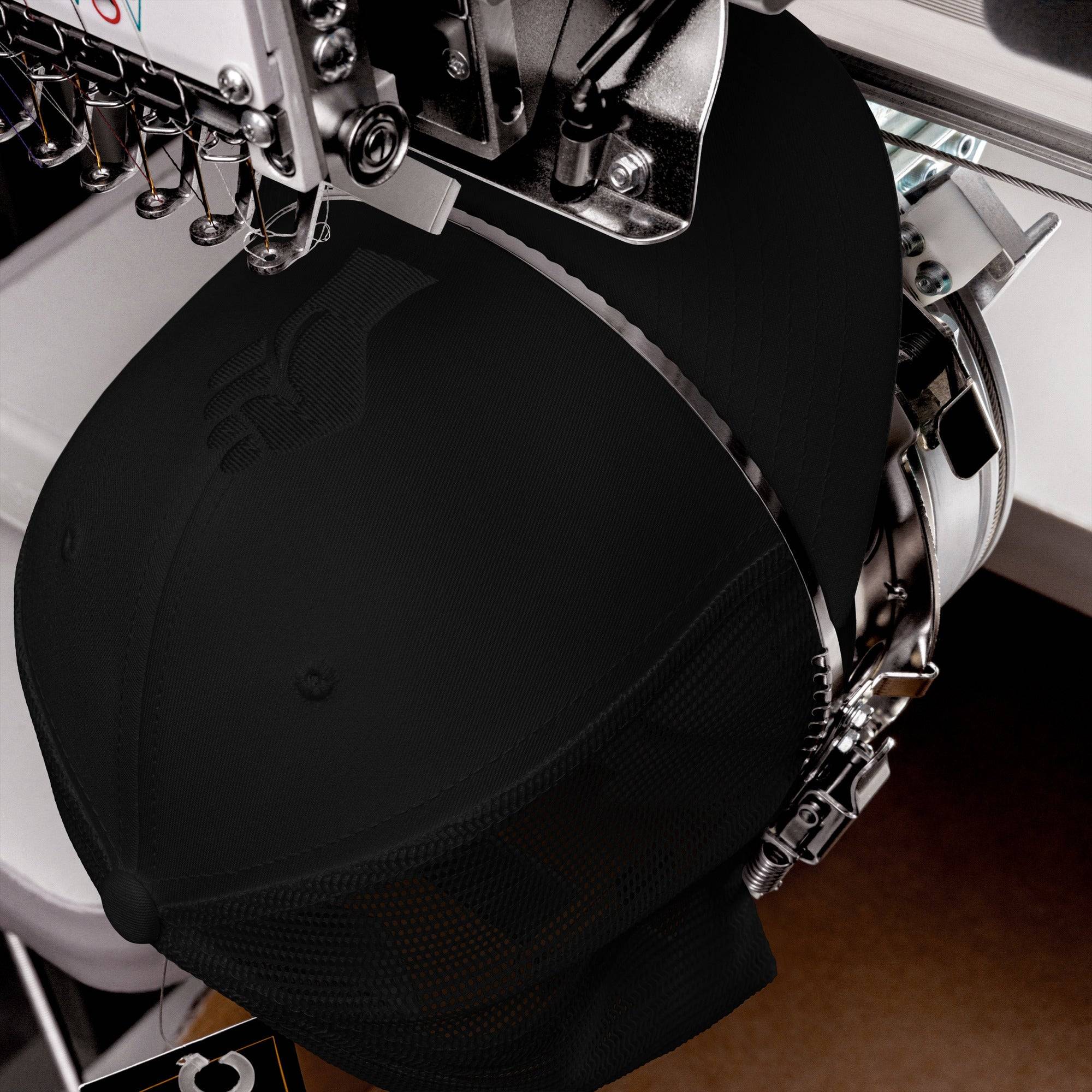 Black On Black Power Fist Embroidered Trucker Cap - Image 18