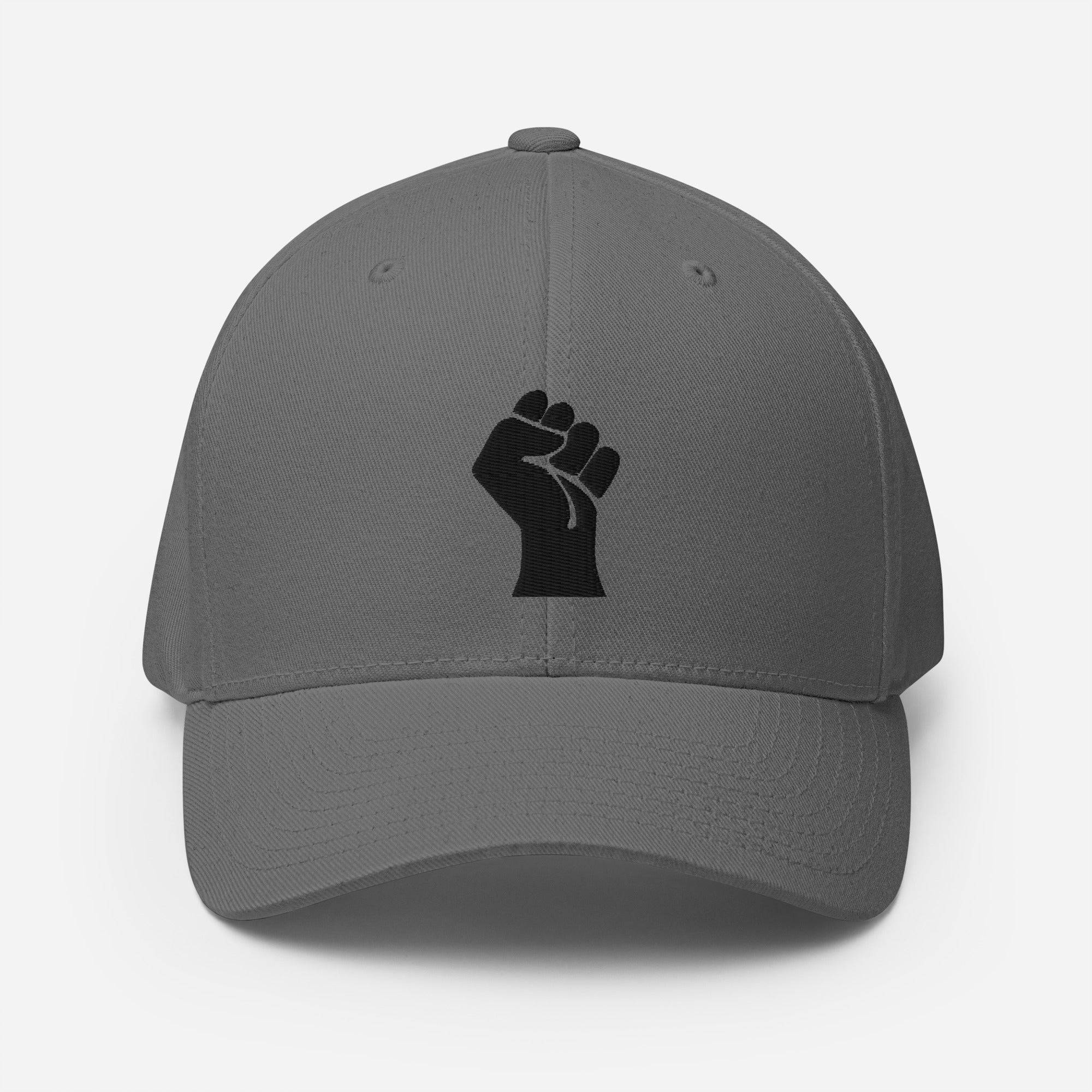 Black On Black Power Fist | Flexfit Structured Cap by TheBlackest Co. - Image 11