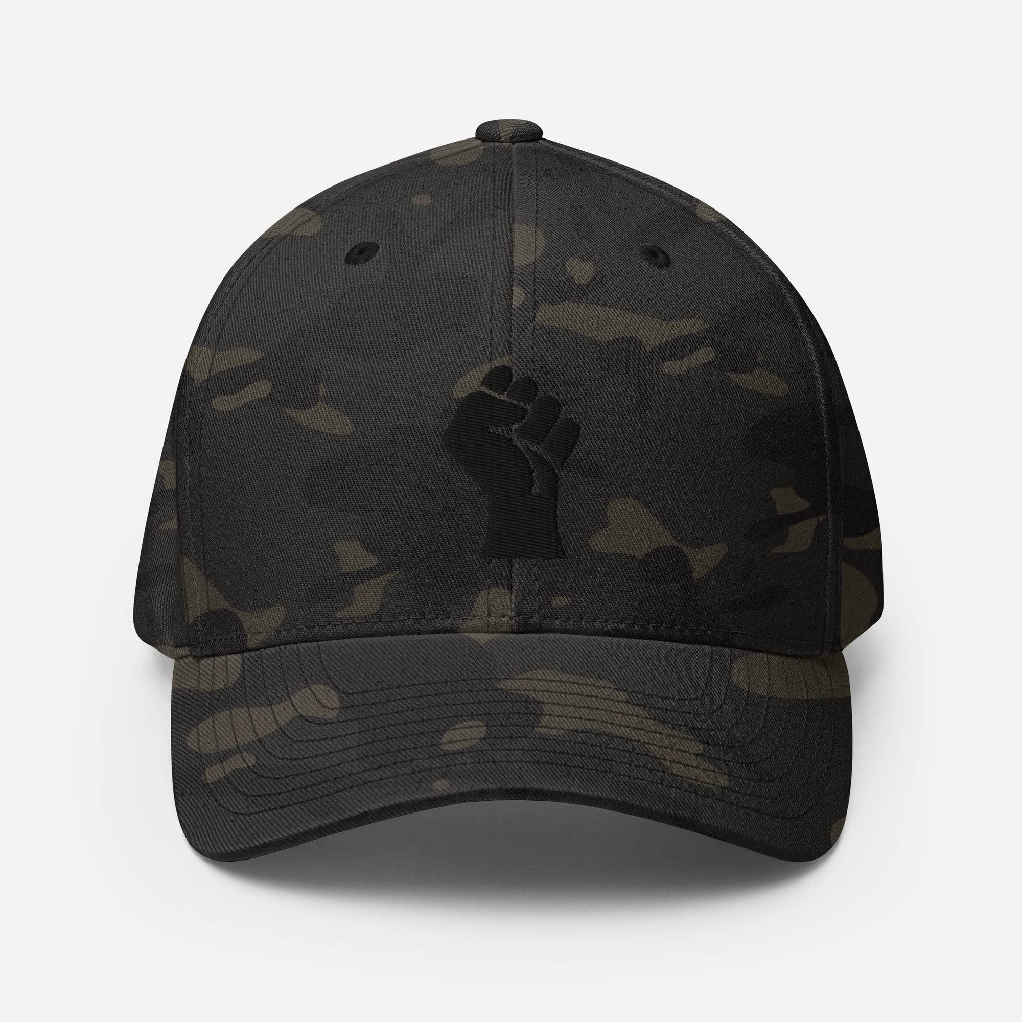 Black On Black Power Fist | Flexfit Structured Cap by TheBlackest Co. - Image 14