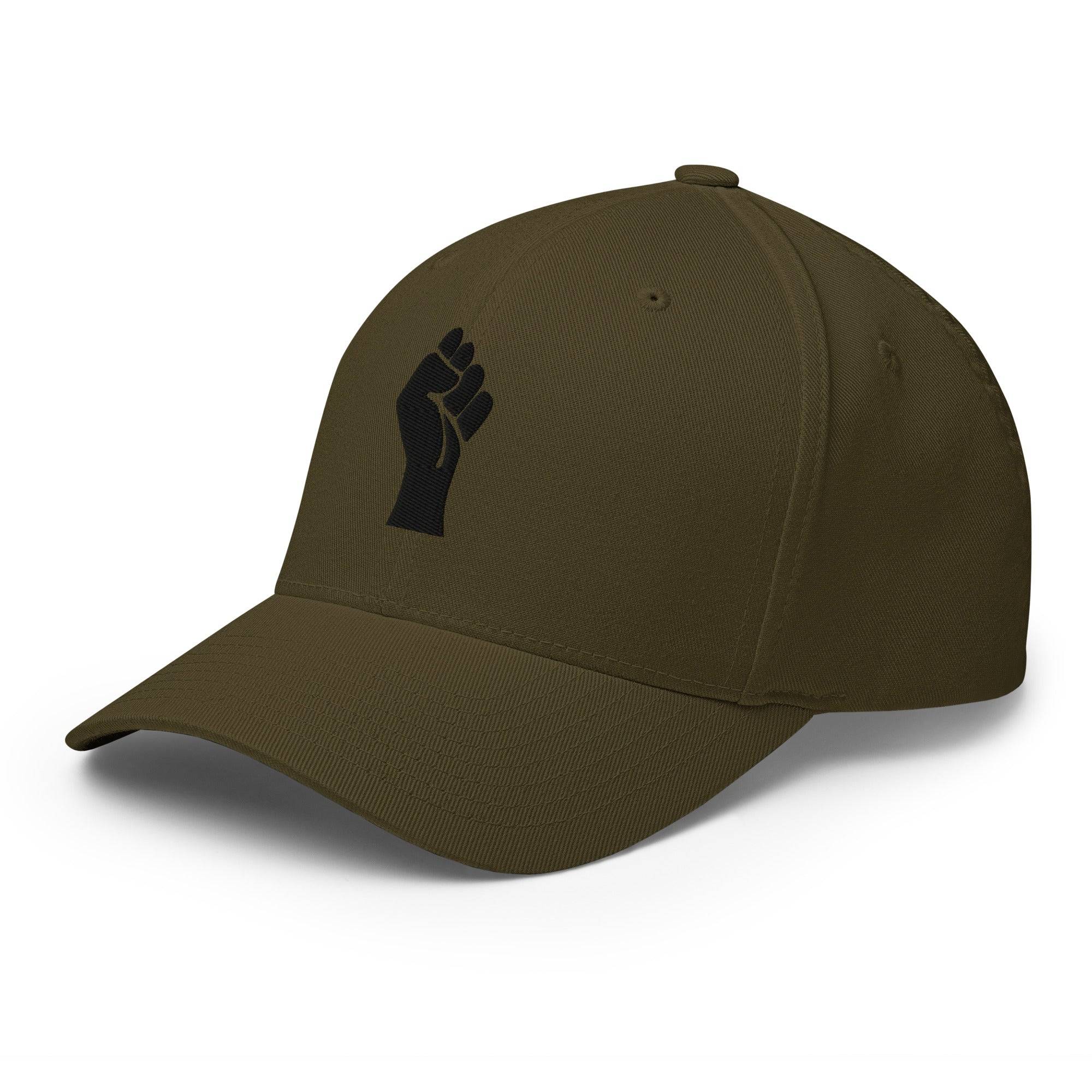 Black On Black Power Fist | Flexfit Structured Cap by TheBlackest Co. - Image 3