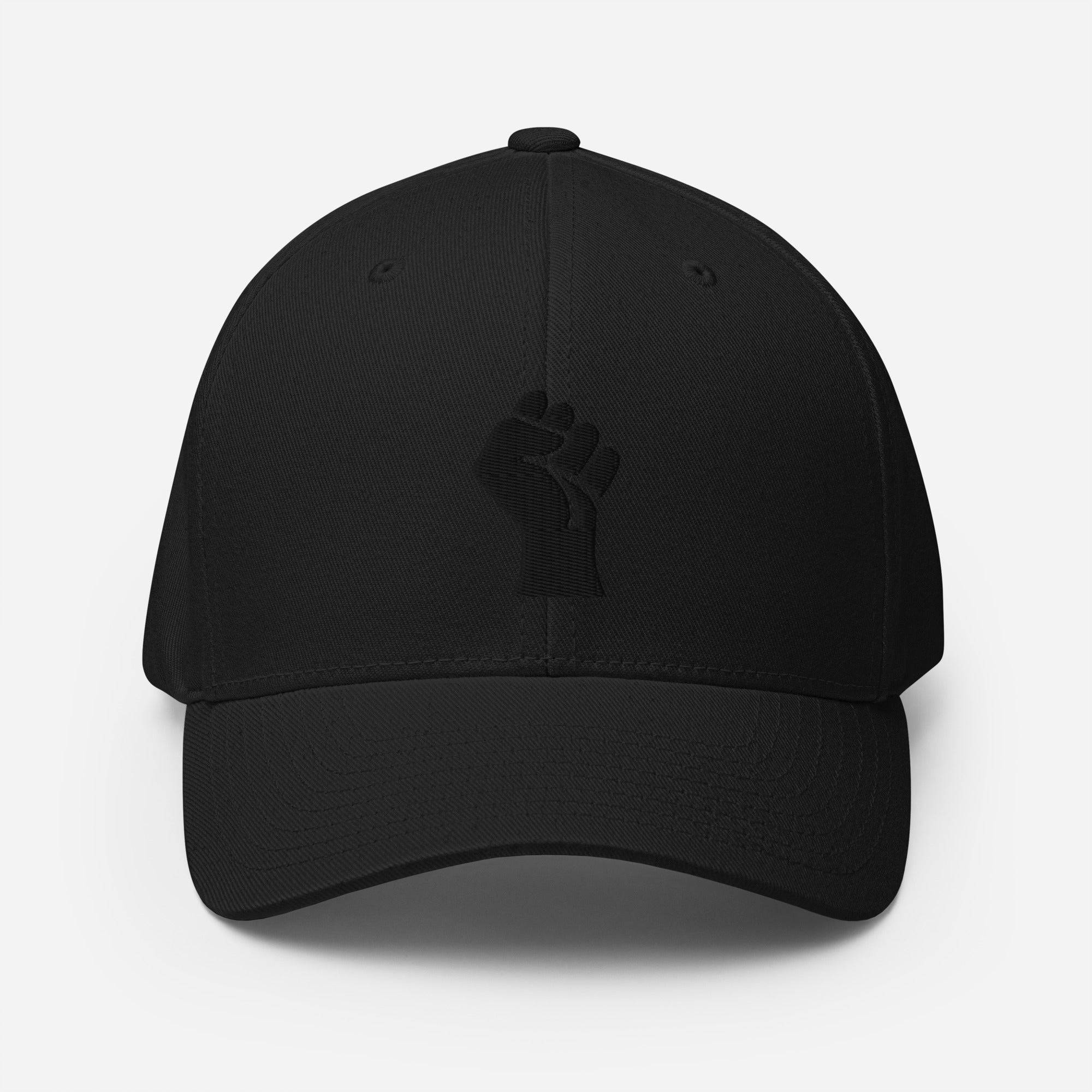 Black On Black Power Fist | Flexfit Structured Cap by TheBlackest Co. - Image 7