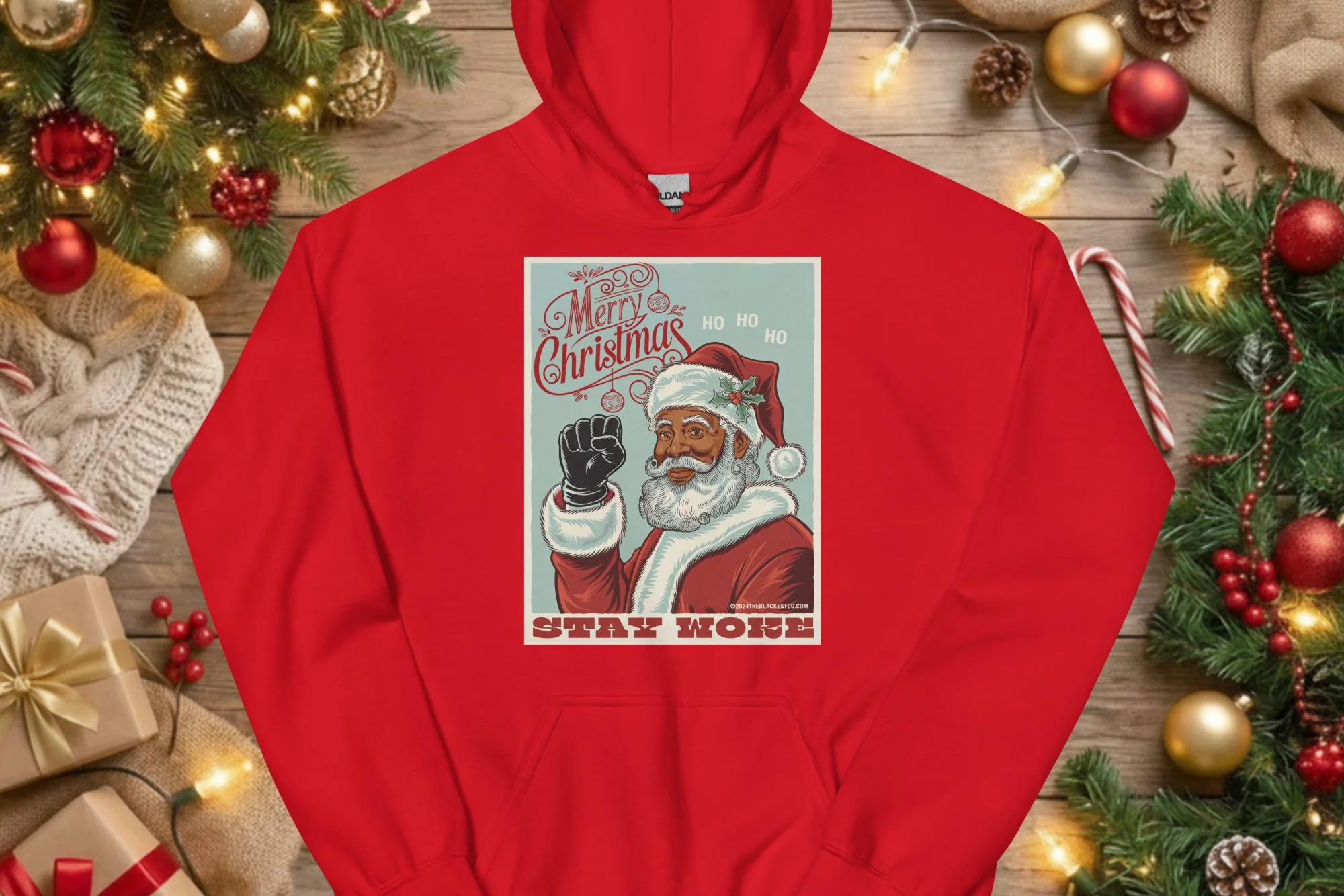 Black Santa Stay Woke Unisex Hoodie