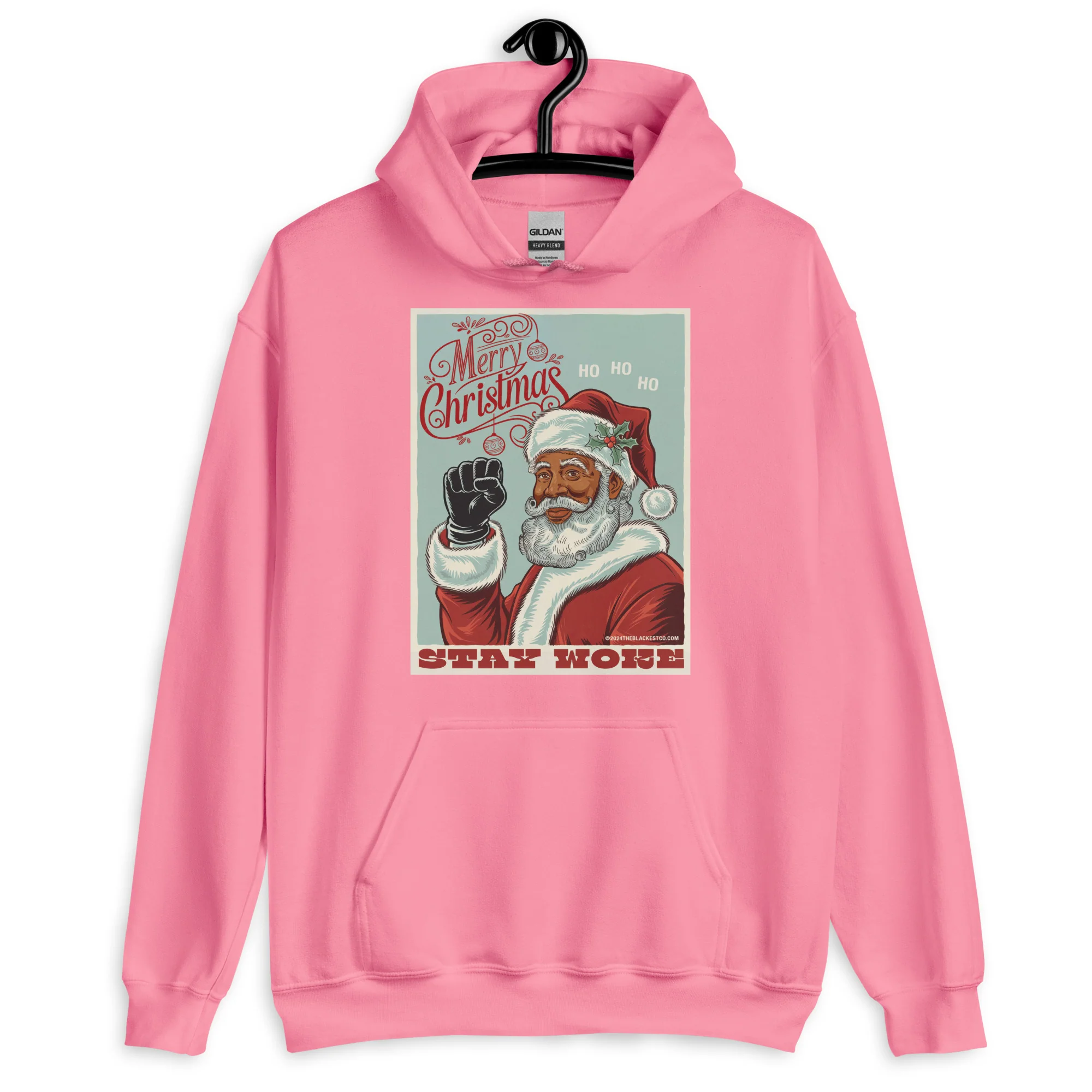 Black Santa Stay Woke Unisex Hoodie - Image 13