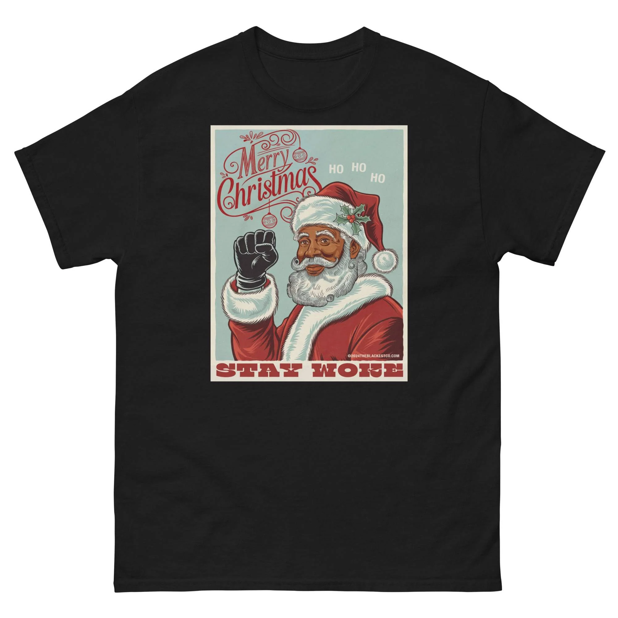 Black Santa Stay Woke Unisex Staple T-Shirt | Up to 5X - Image 10