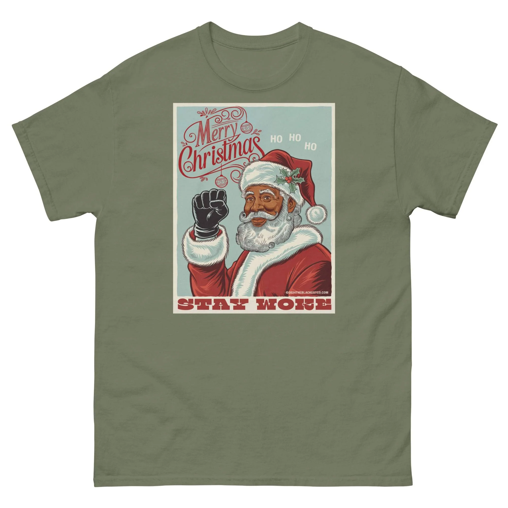 Black Santa Stay Woke Unisex Staple T-Shirt | Up to 5X - Image 4