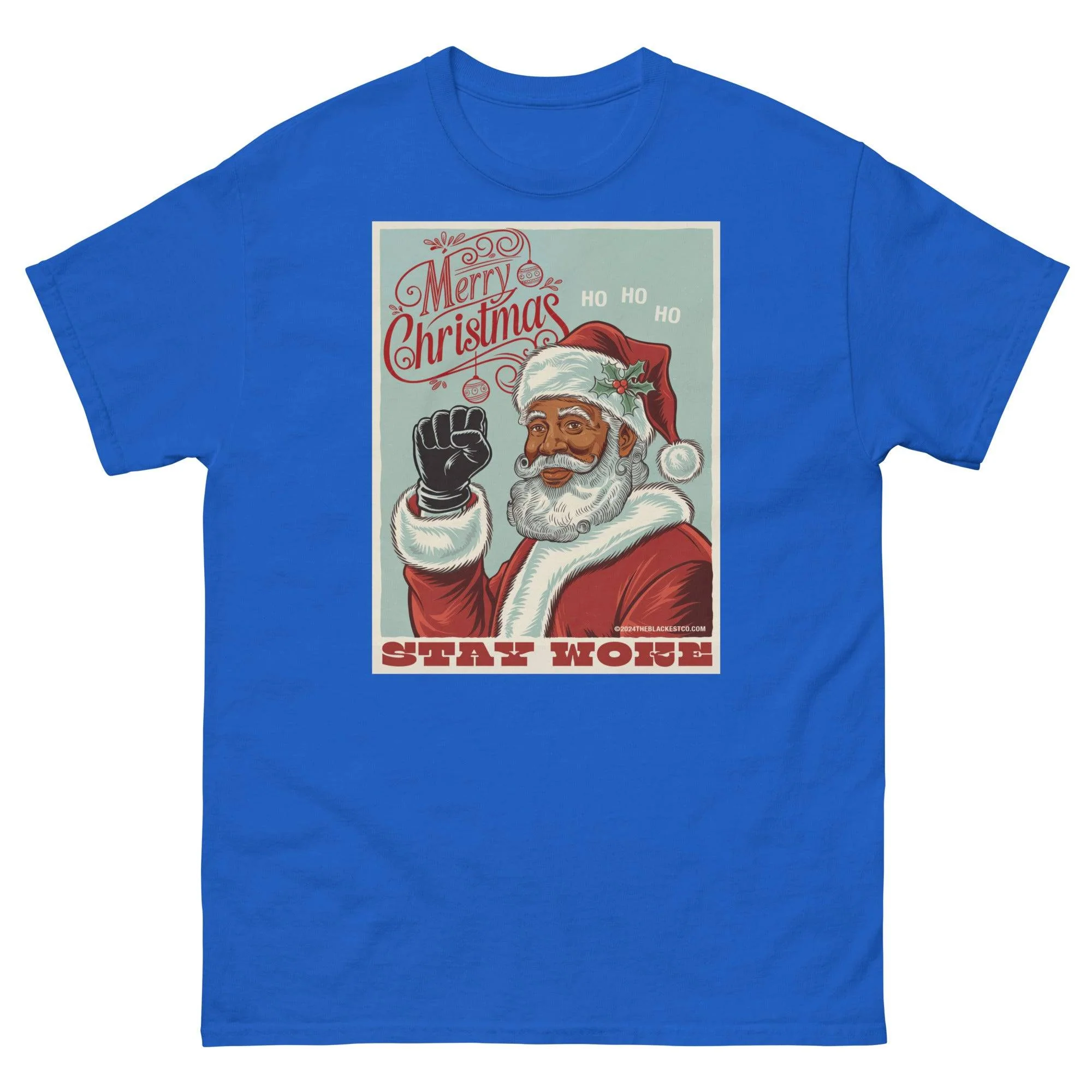 Black Santa Stay Woke Unisex Staple T-Shirt | Up to 5X - Image 5