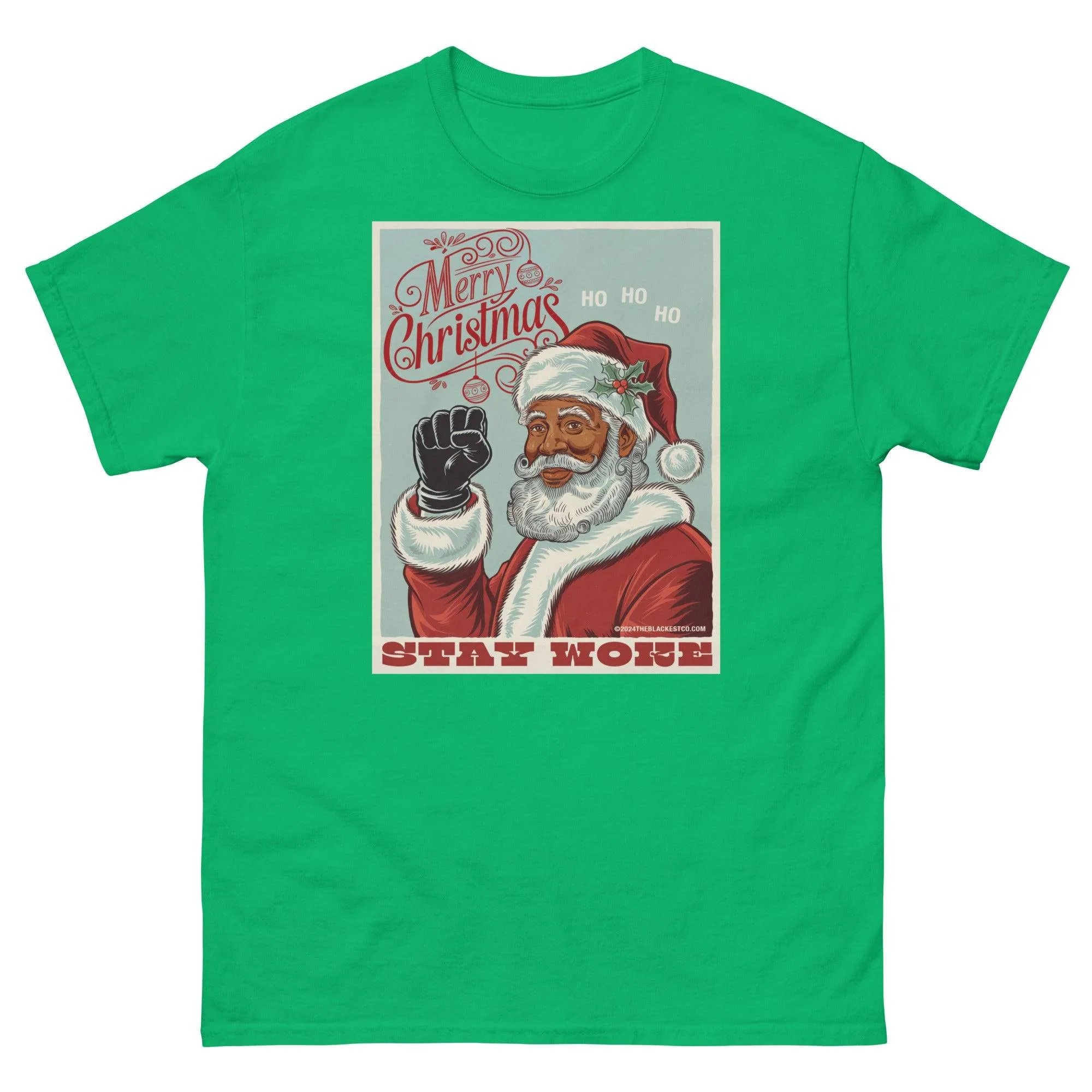 Black Santa Stay Woke Unisex Staple T-Shirt | Up to 5X - Image 6