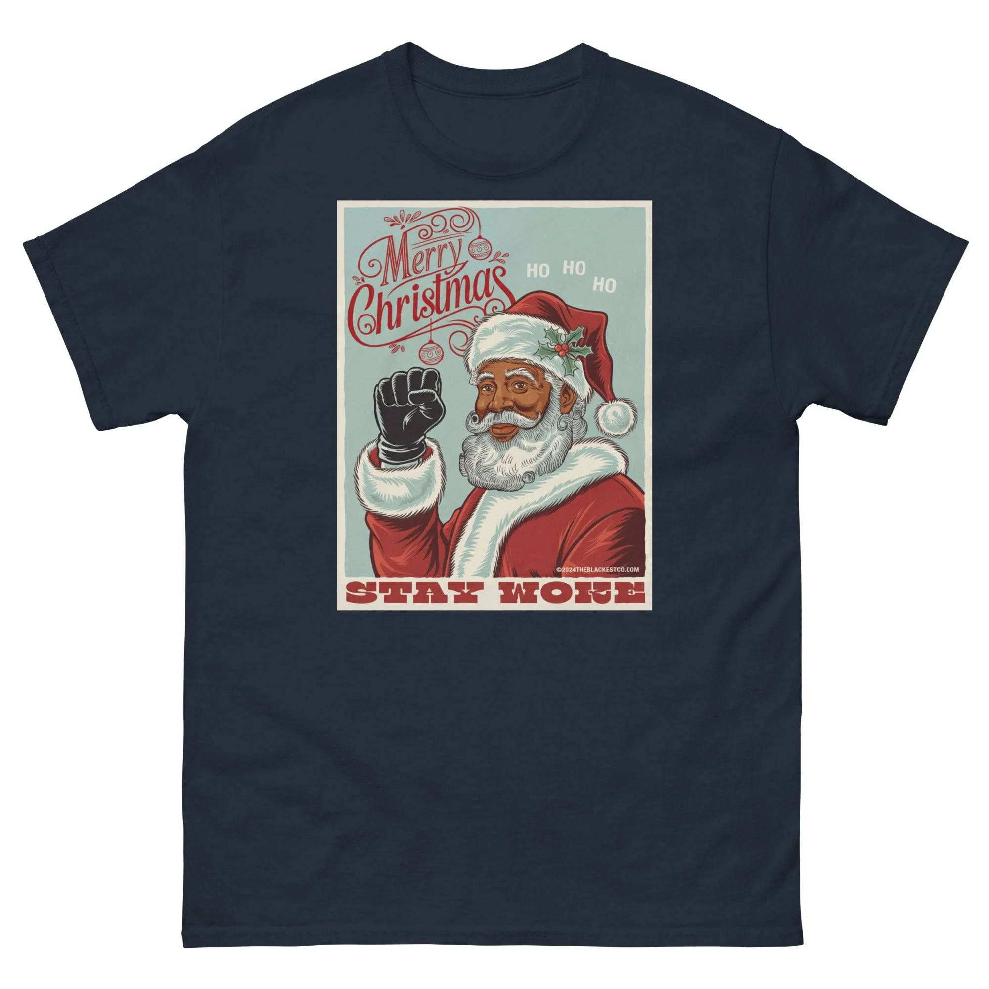 Black Santa Stay Woke Unisex Staple T-Shirt | Up to 5X - Image 7