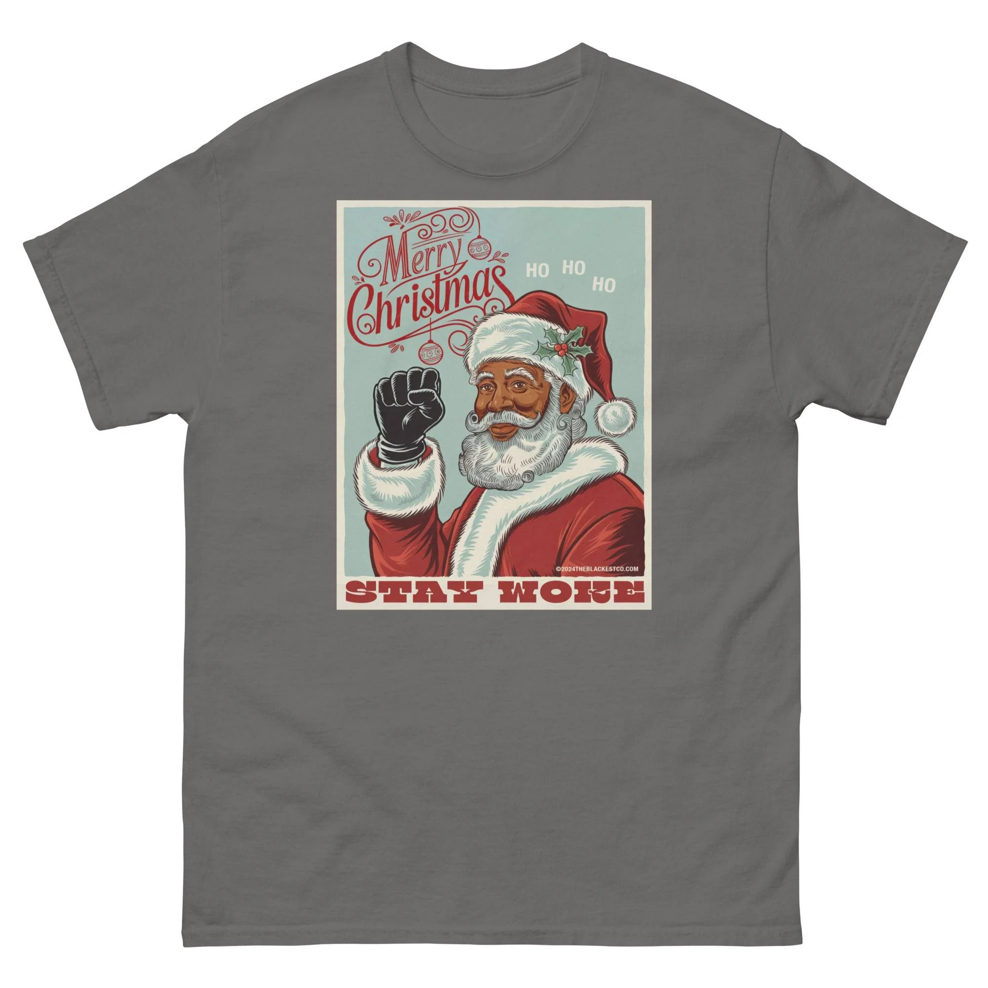 Black Santa Stay Woke Unisex Staple T-Shirt | Up to 5X - Image 8