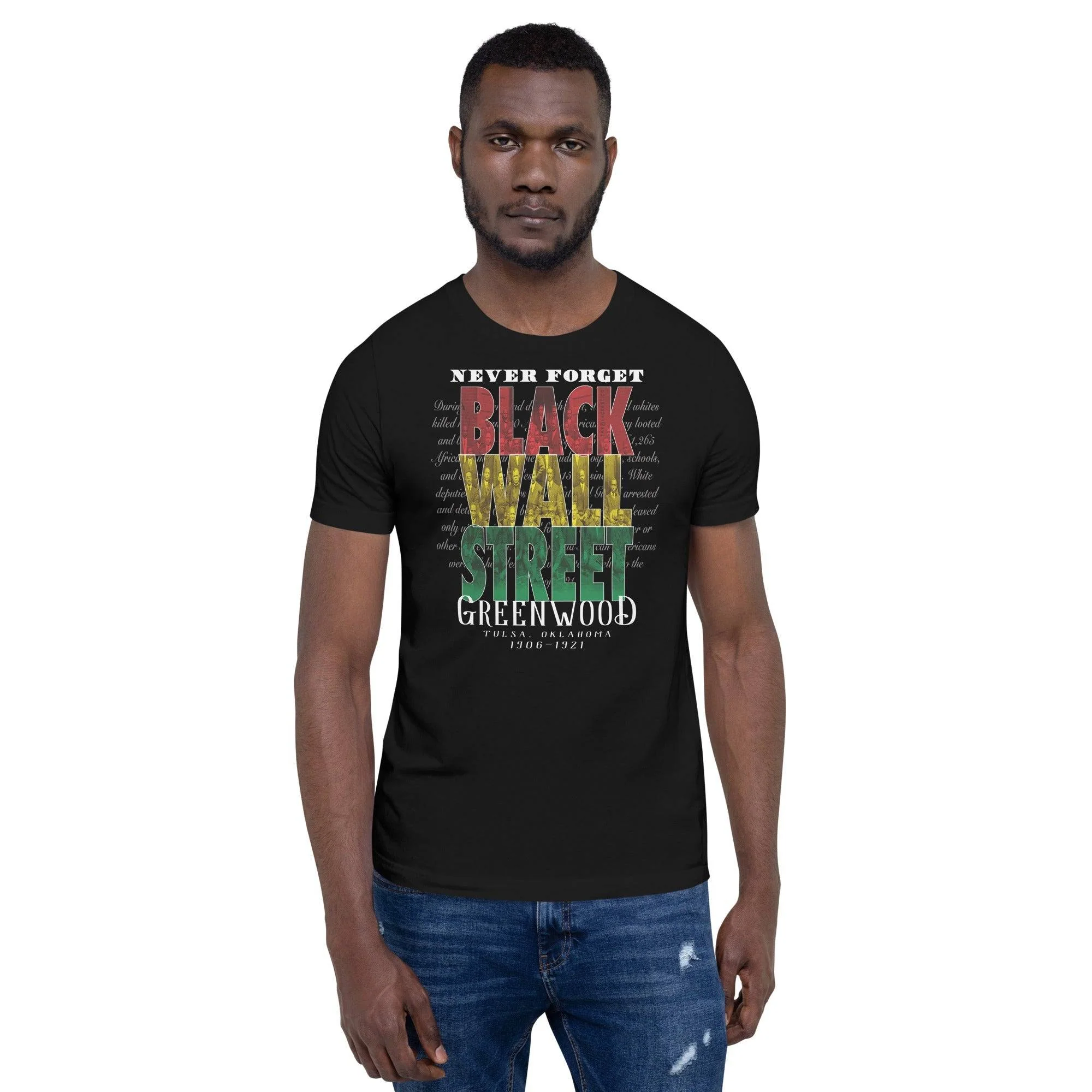 Black Wall Street Greenwood Tulsa Oklahoma Unisex T-Shirt - Image 2