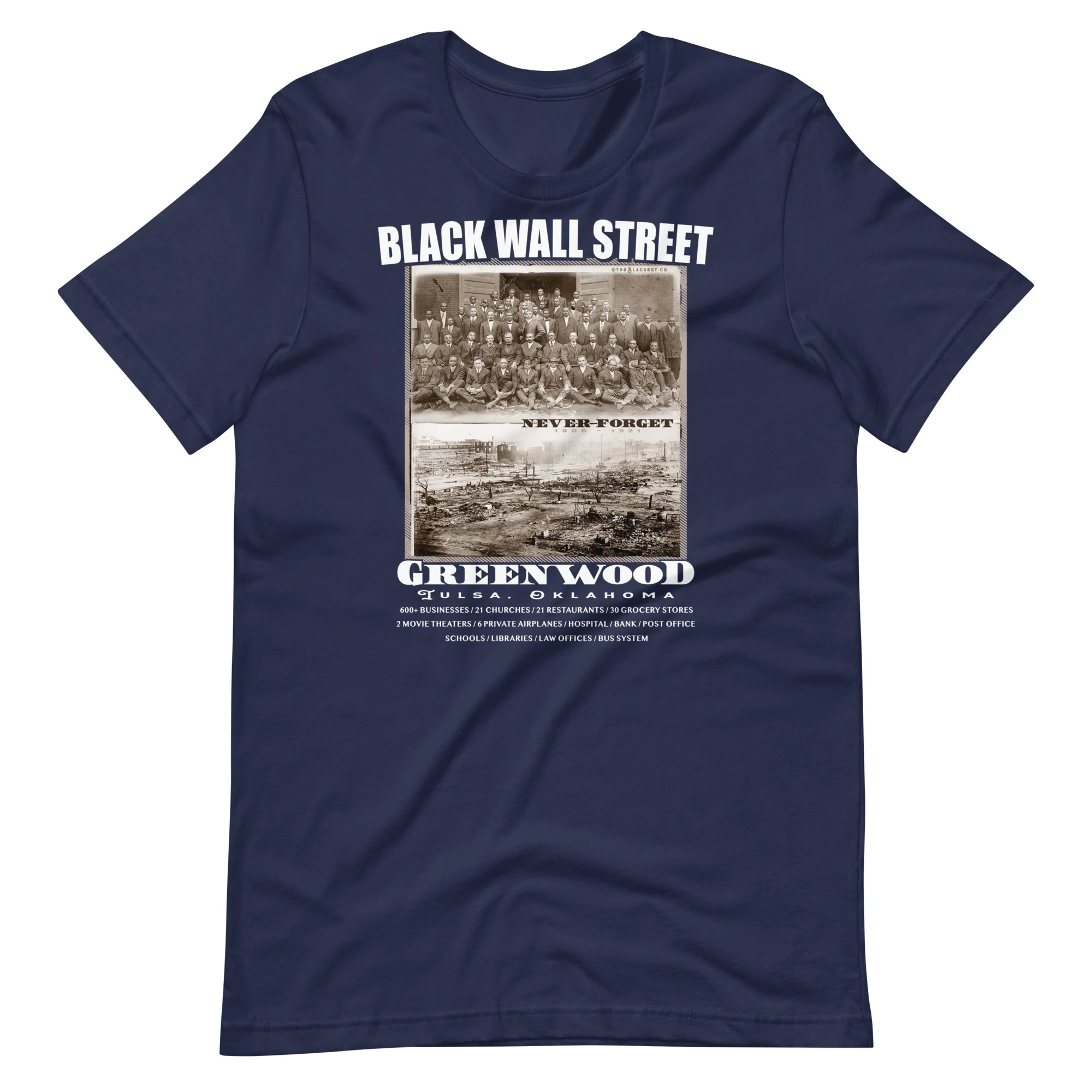 Black Wall Street Vintage History Before And After Photos Fashion T Shirt - Image 4