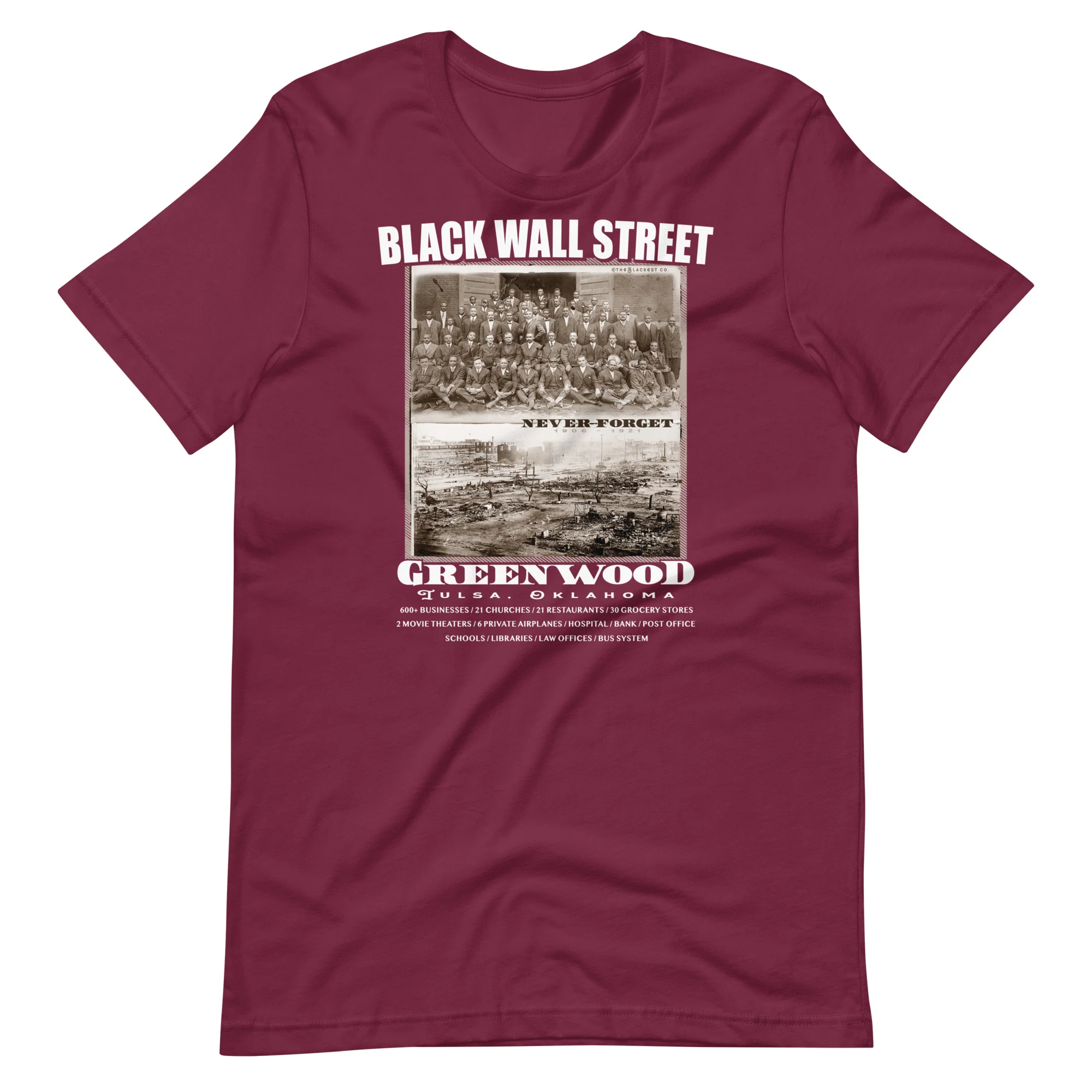 Black Wall Street Vintage History Before And After Photos Fashion T Shirt - Image 5