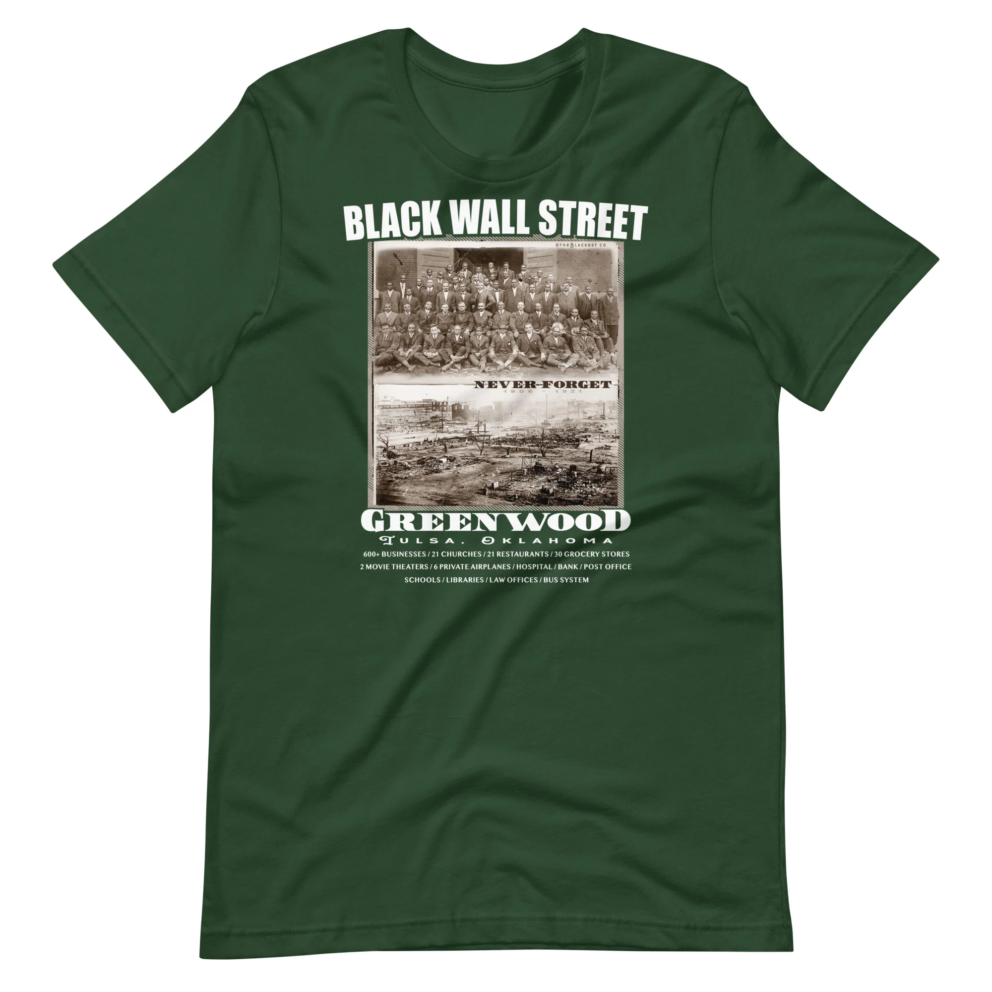 Black Wall Street Vintage History Before And After Photos Fashion T Shirt - Image 6