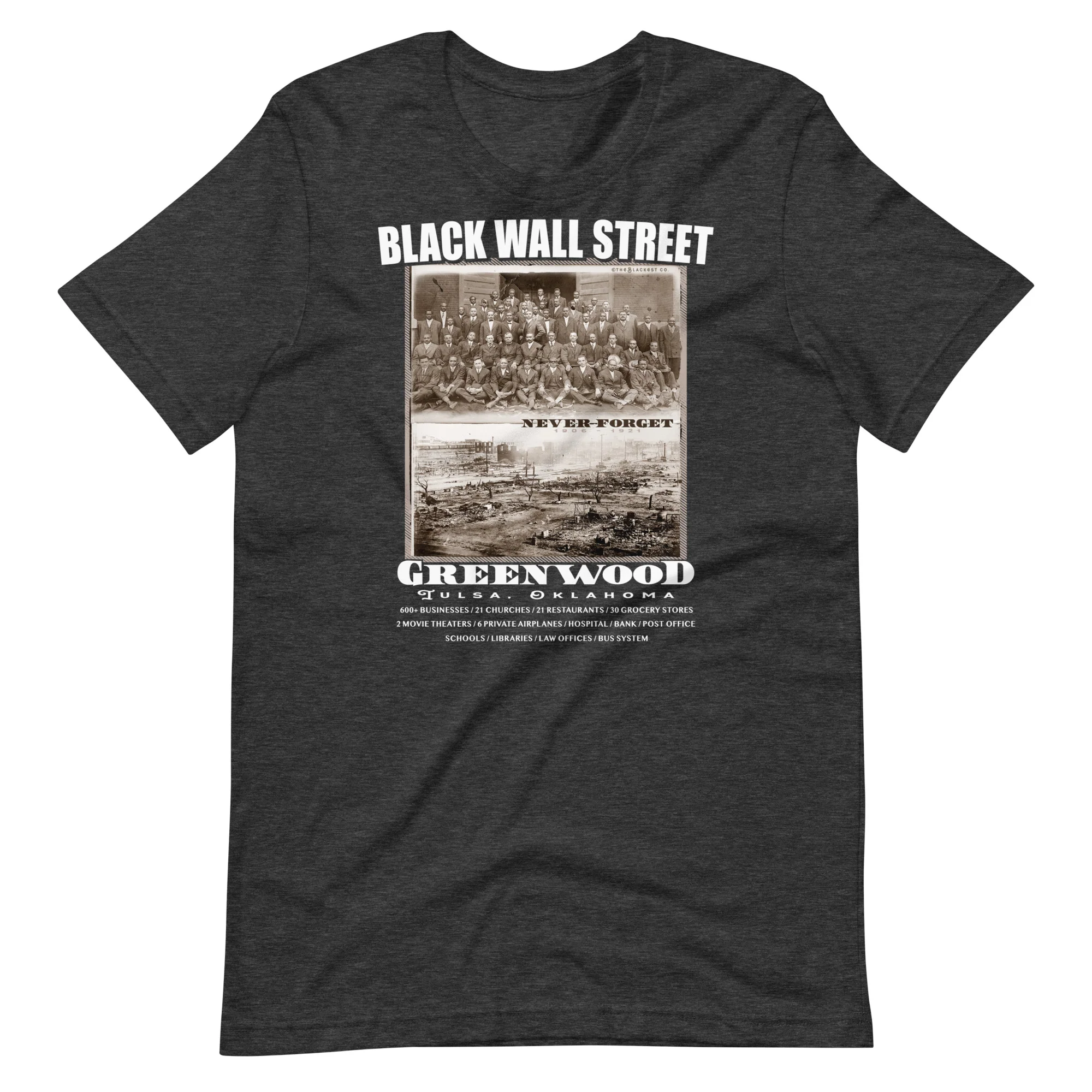 Black Wall Street Vintage History Before And After Photos Fashion T Shirt - Image 7