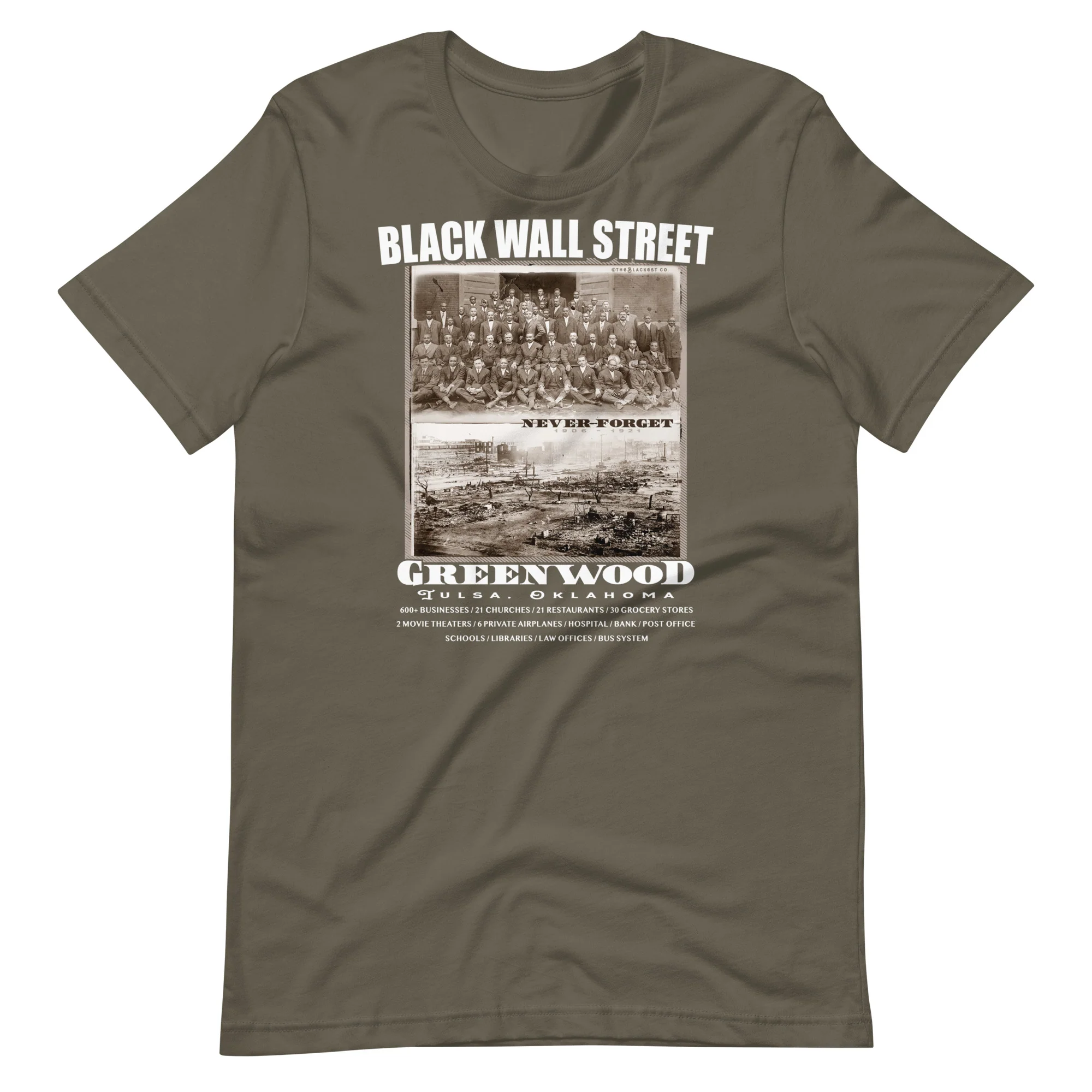 Black Wall Street Vintage History Before And After Photos Fashion T Shirt - Image 8