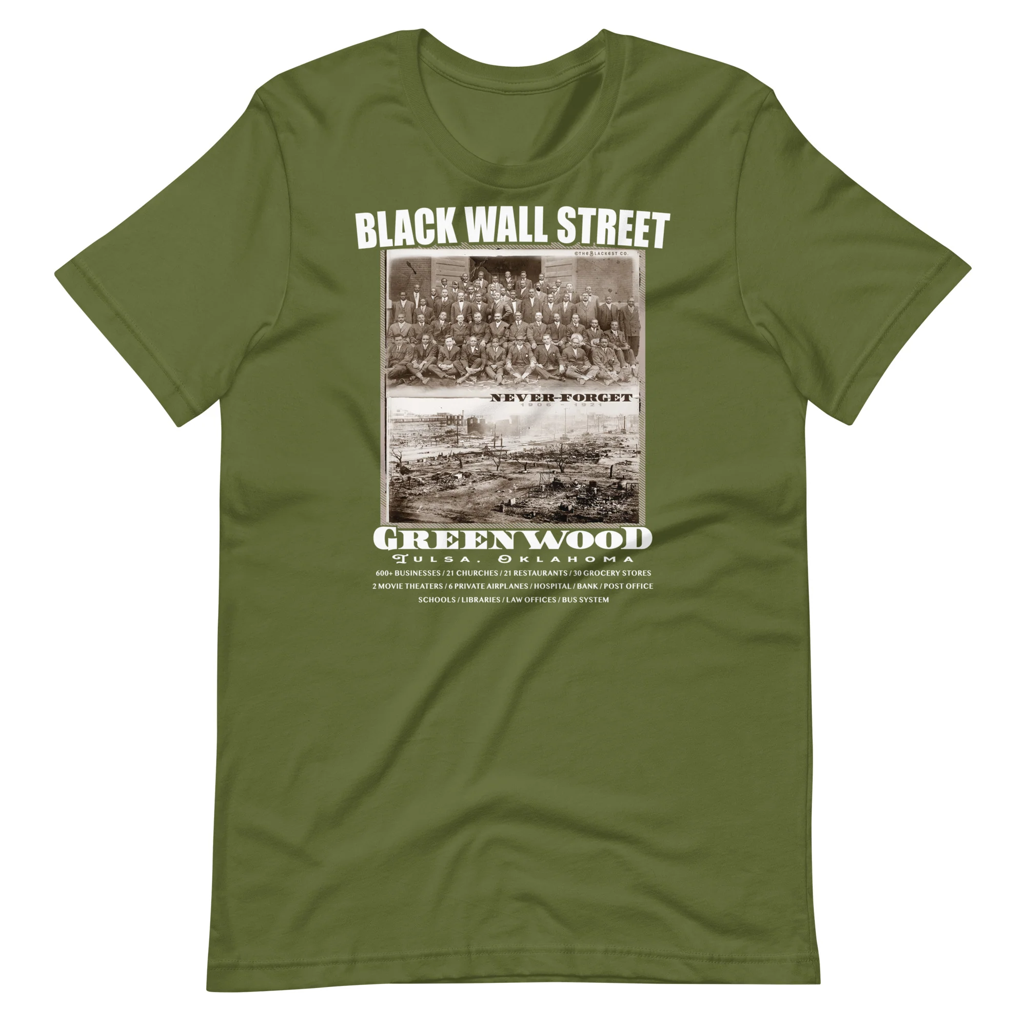 Black Wall Street Vintage History Before And After Photos Fashion T Shirt - Image 9