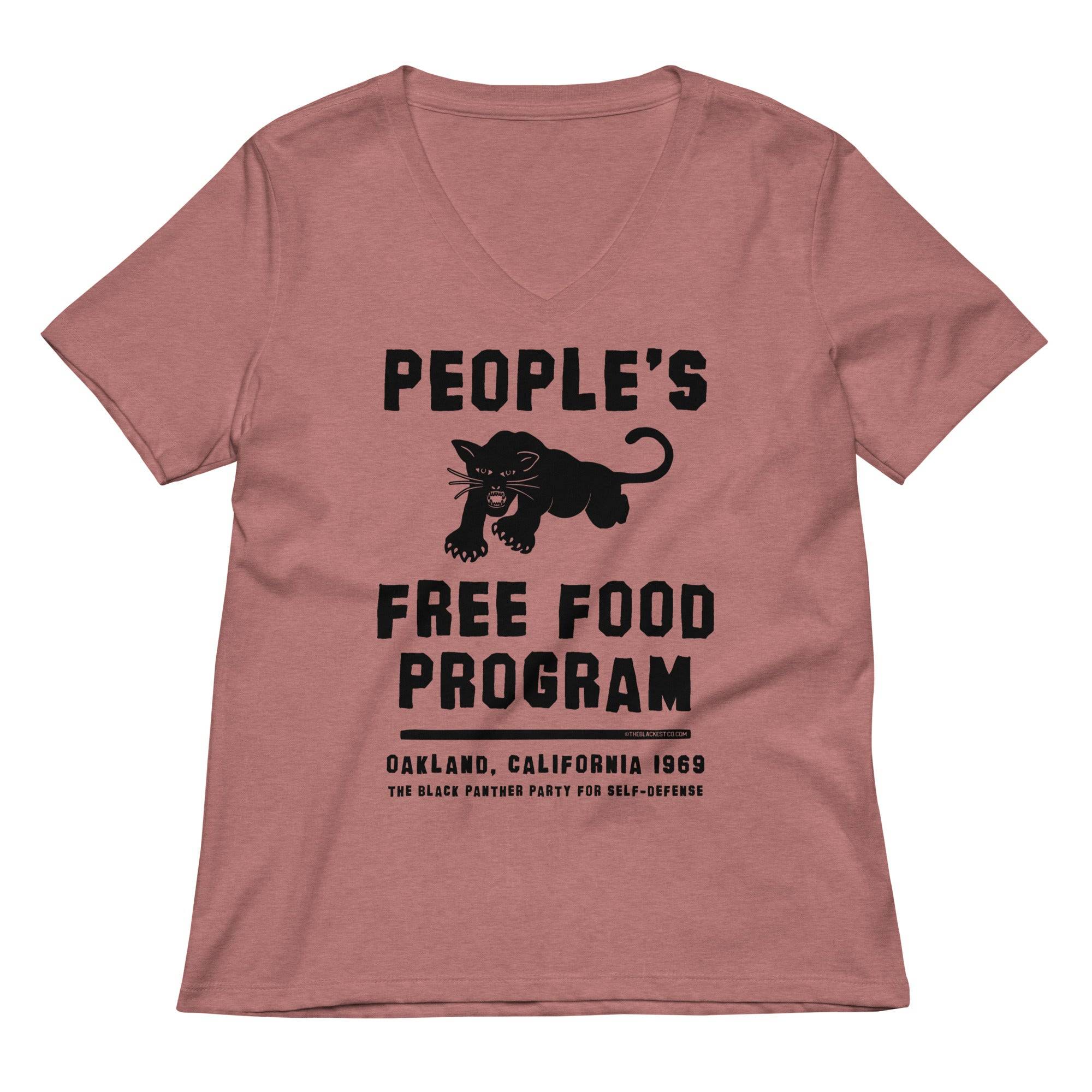 BPP People's Free Food Program Womens V-neck Tee - Image 8