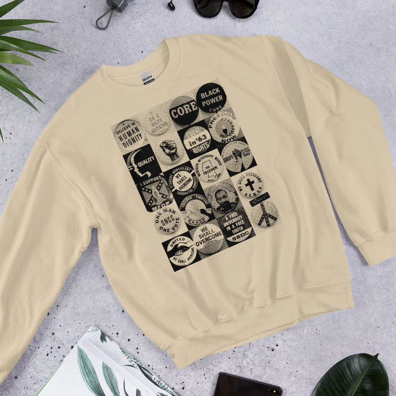 Civil Rights Button Collection Unisex Sweatshirt - Image 3