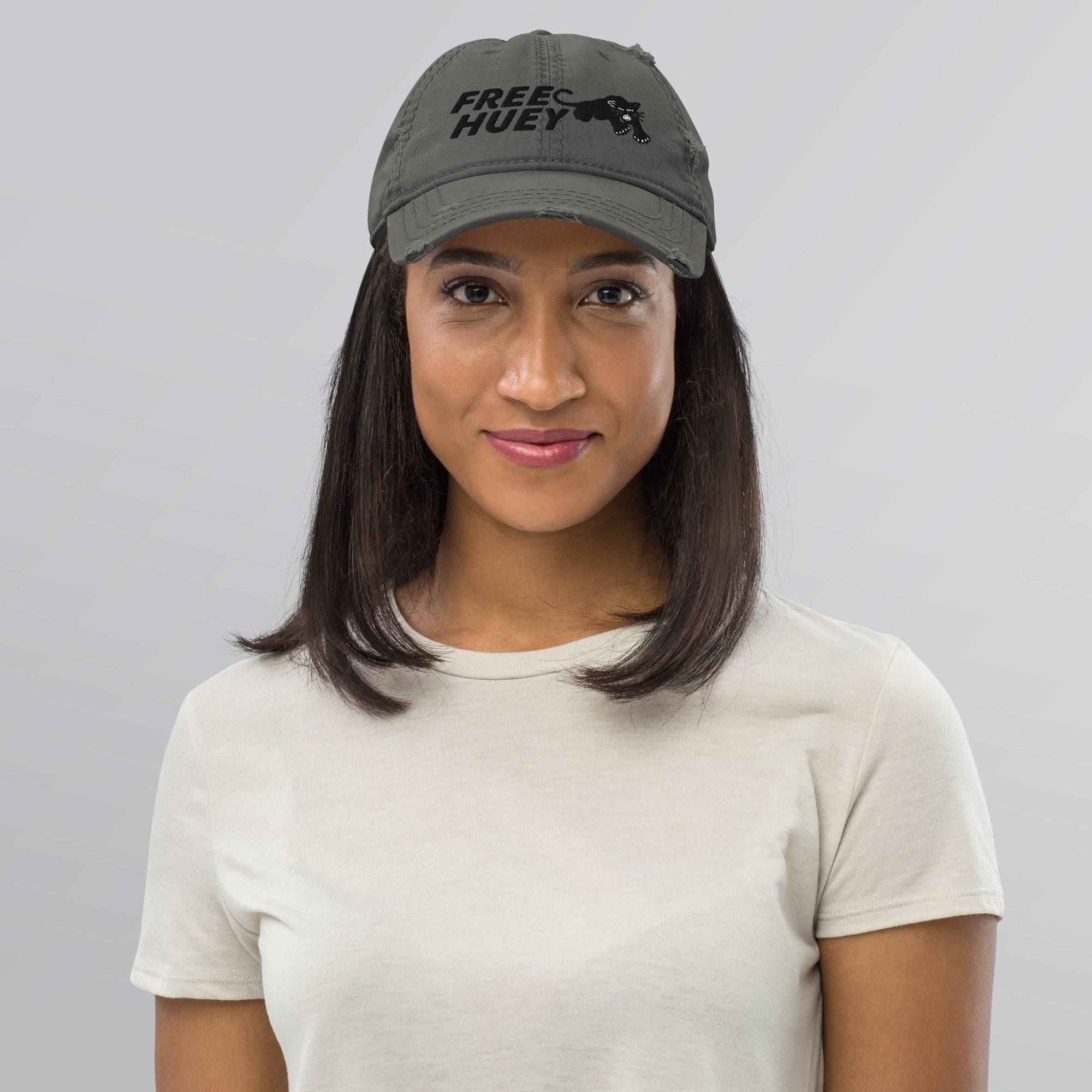 Free Huey Black Panther Party Distressed Hat - Image 3