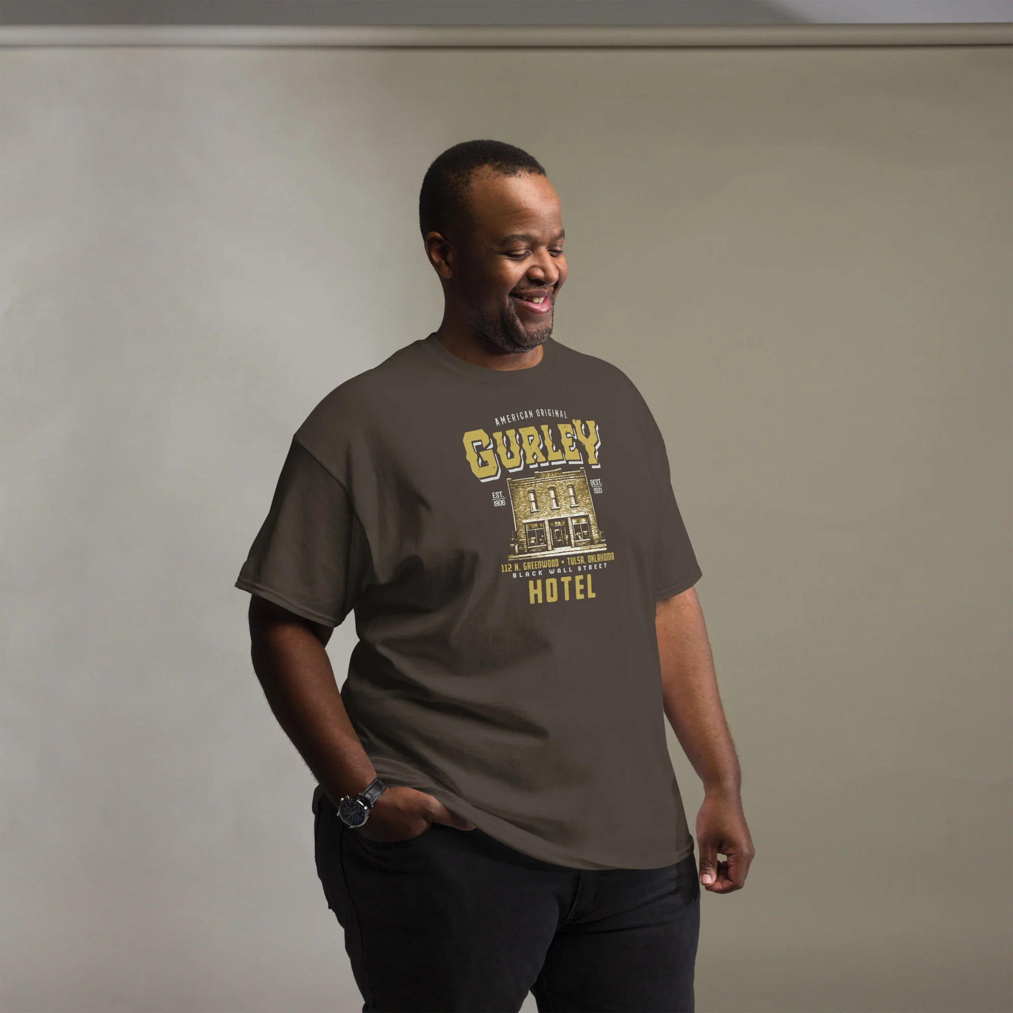 Gurley American Original Black Wall Street T-shirt - Image 3