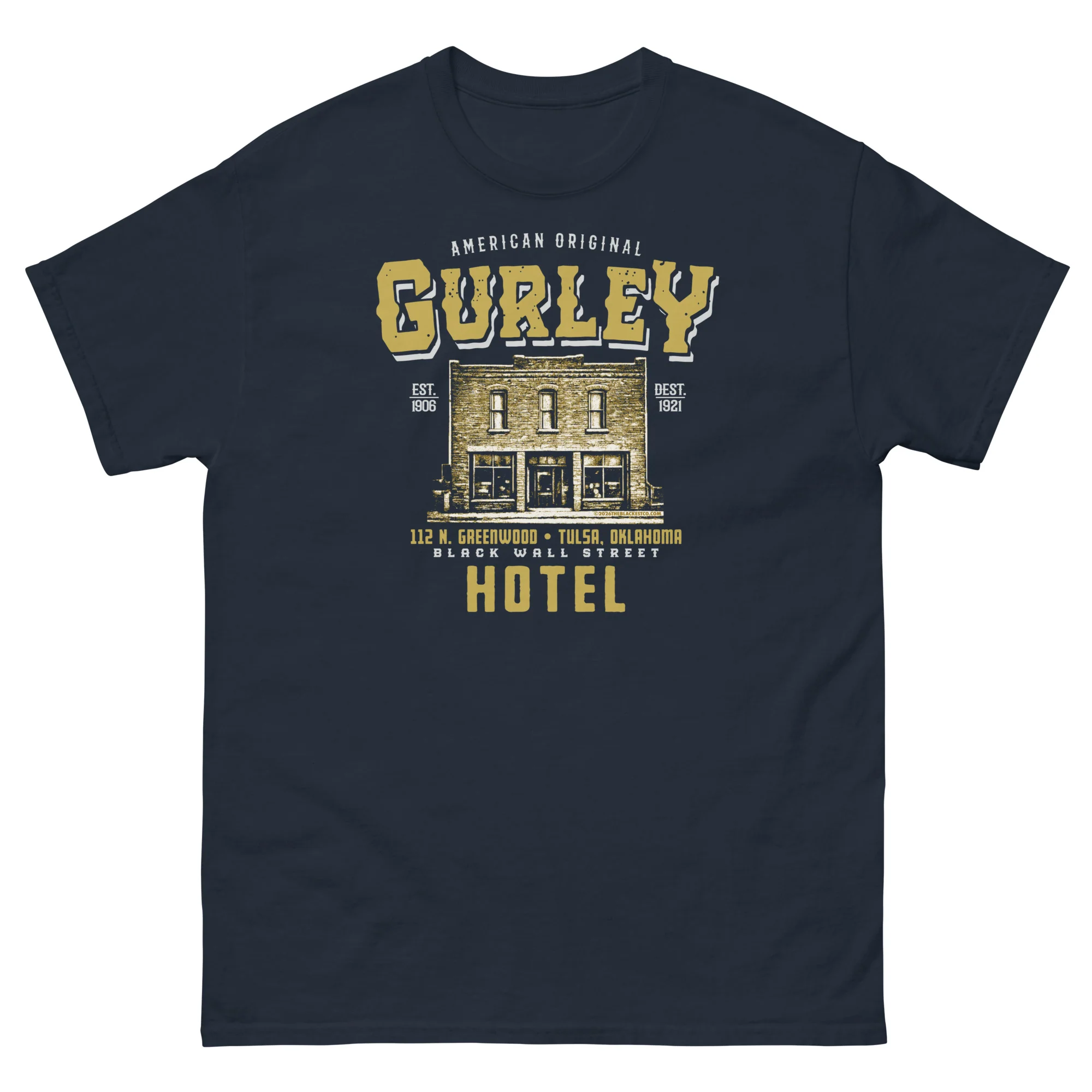 Gurley American Original Black Wall Street T-shirt - Image 4