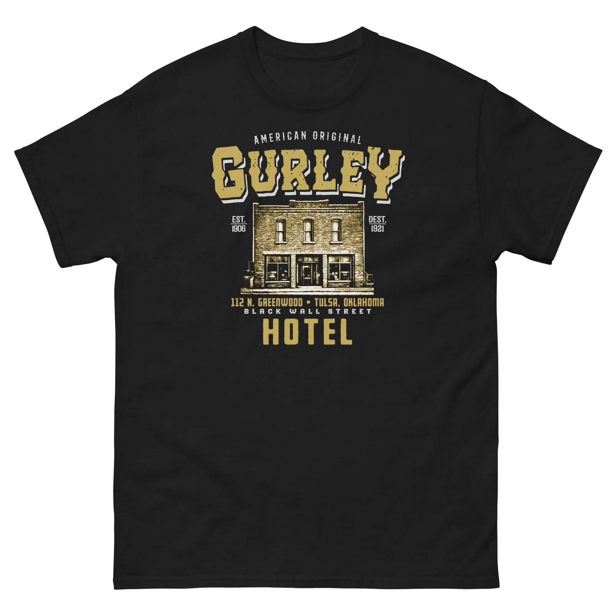 Gurley American Original Black Wall Street T-shirt - Image 5