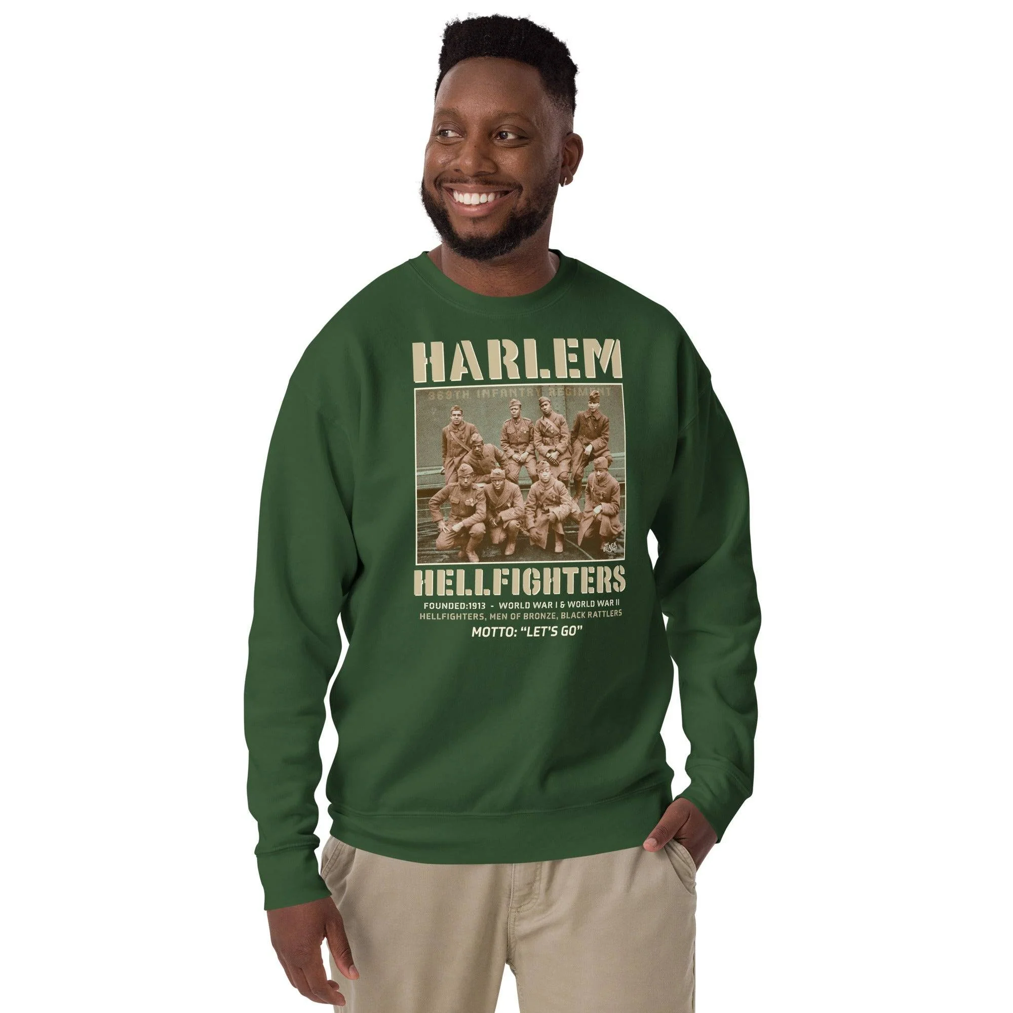 Harlem Hellfighters Black Soldiers Premium Sweatshirt - Image 2