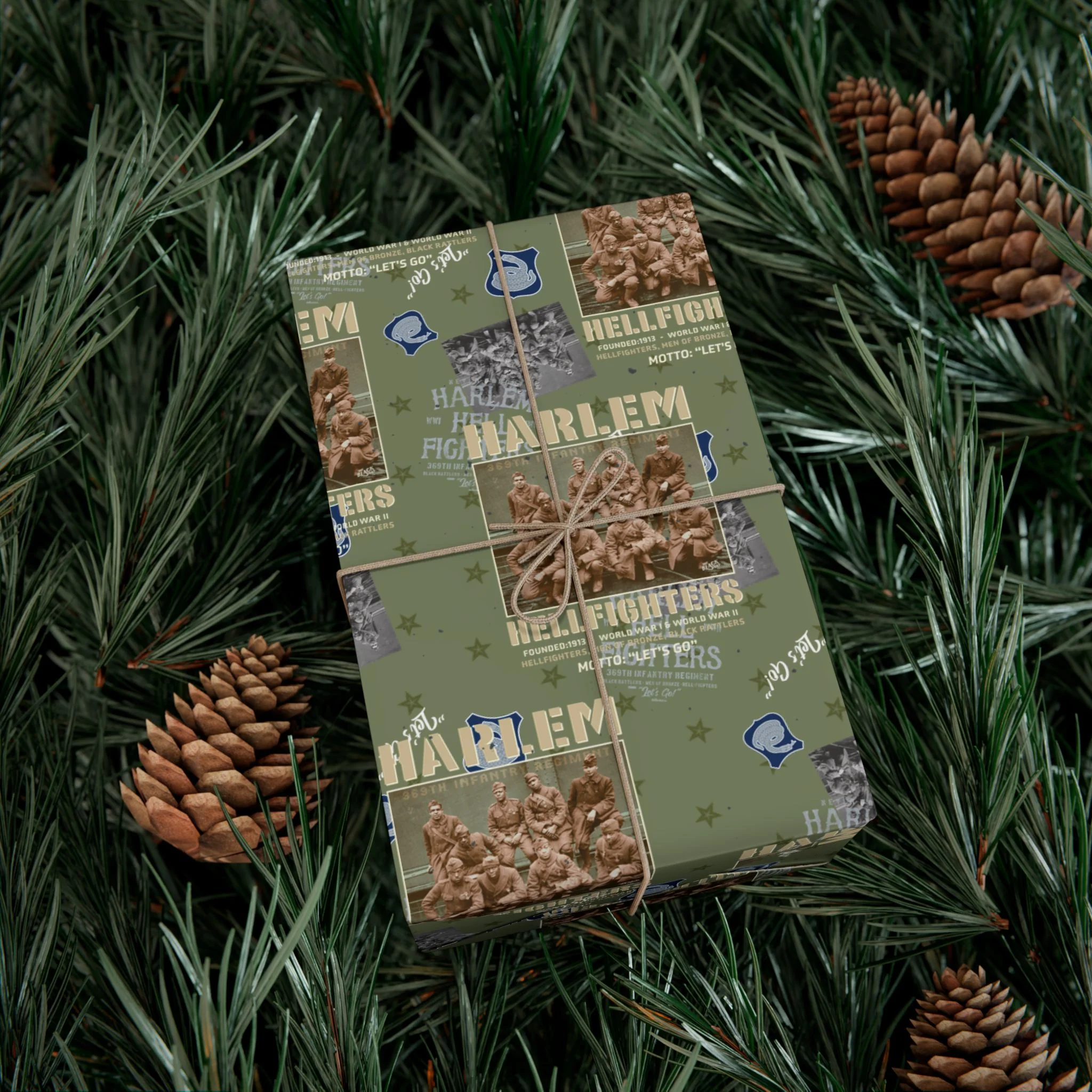 Harlem Hellfighters Soldiers Black History Gift Wrapping Paper - Image 3