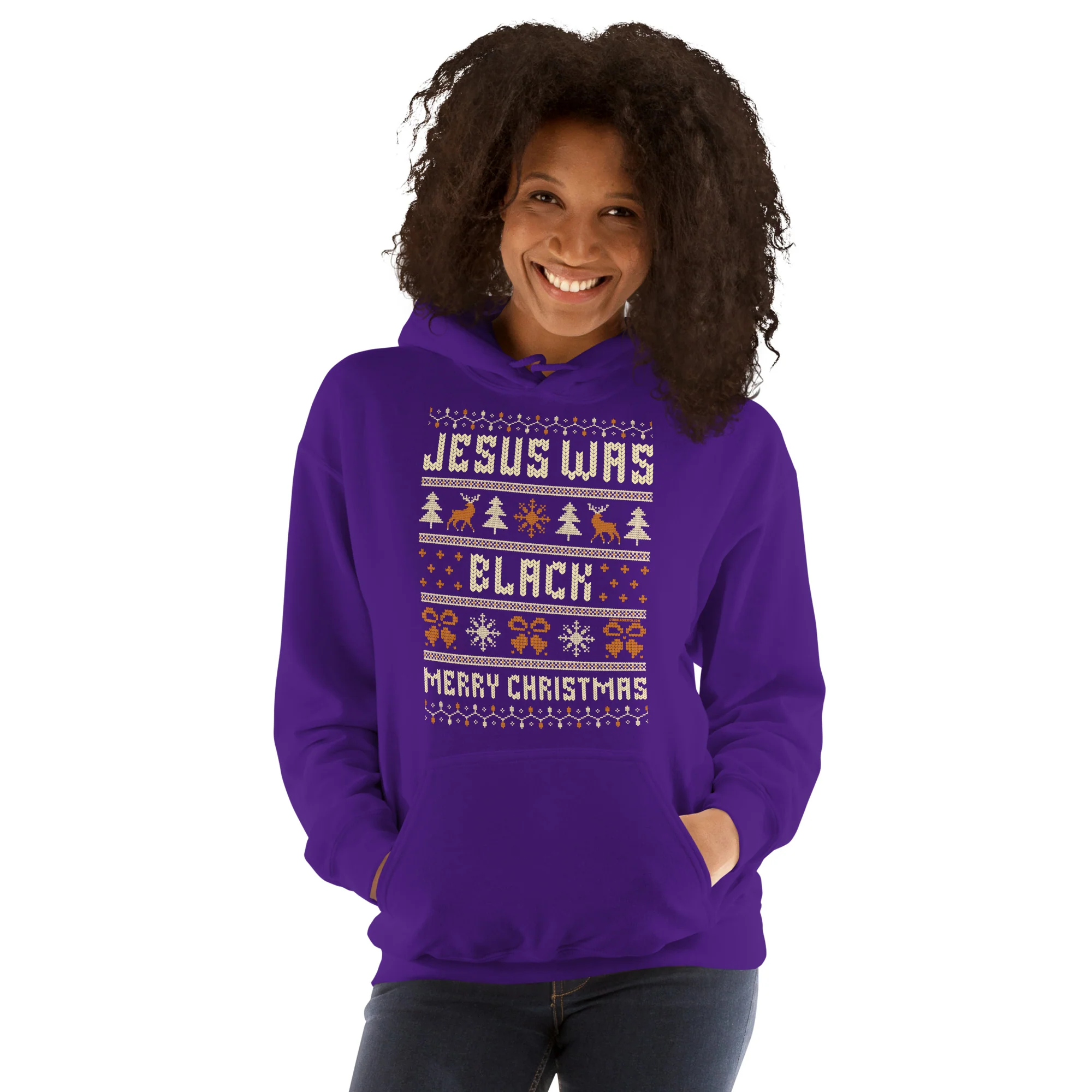 Jesus Was Black Merry Christmas Unisex Hoodie - Image 2