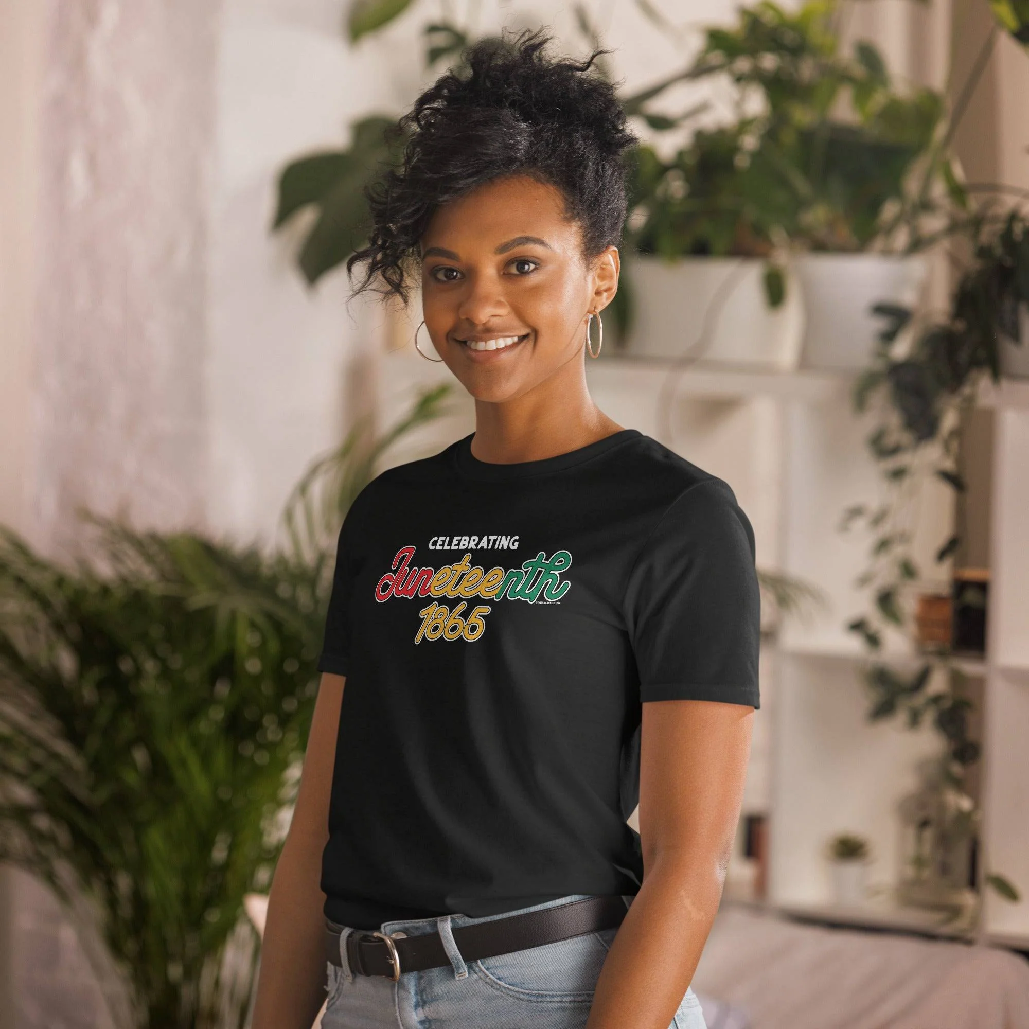 Juneteenth 1865 Script Tri Color Unisex T-Shirt - Image 3