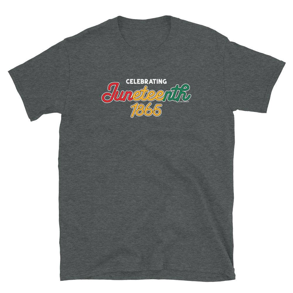 Juneteenth 1865 Script Tri Color Unisex T-Shirt - Image 5