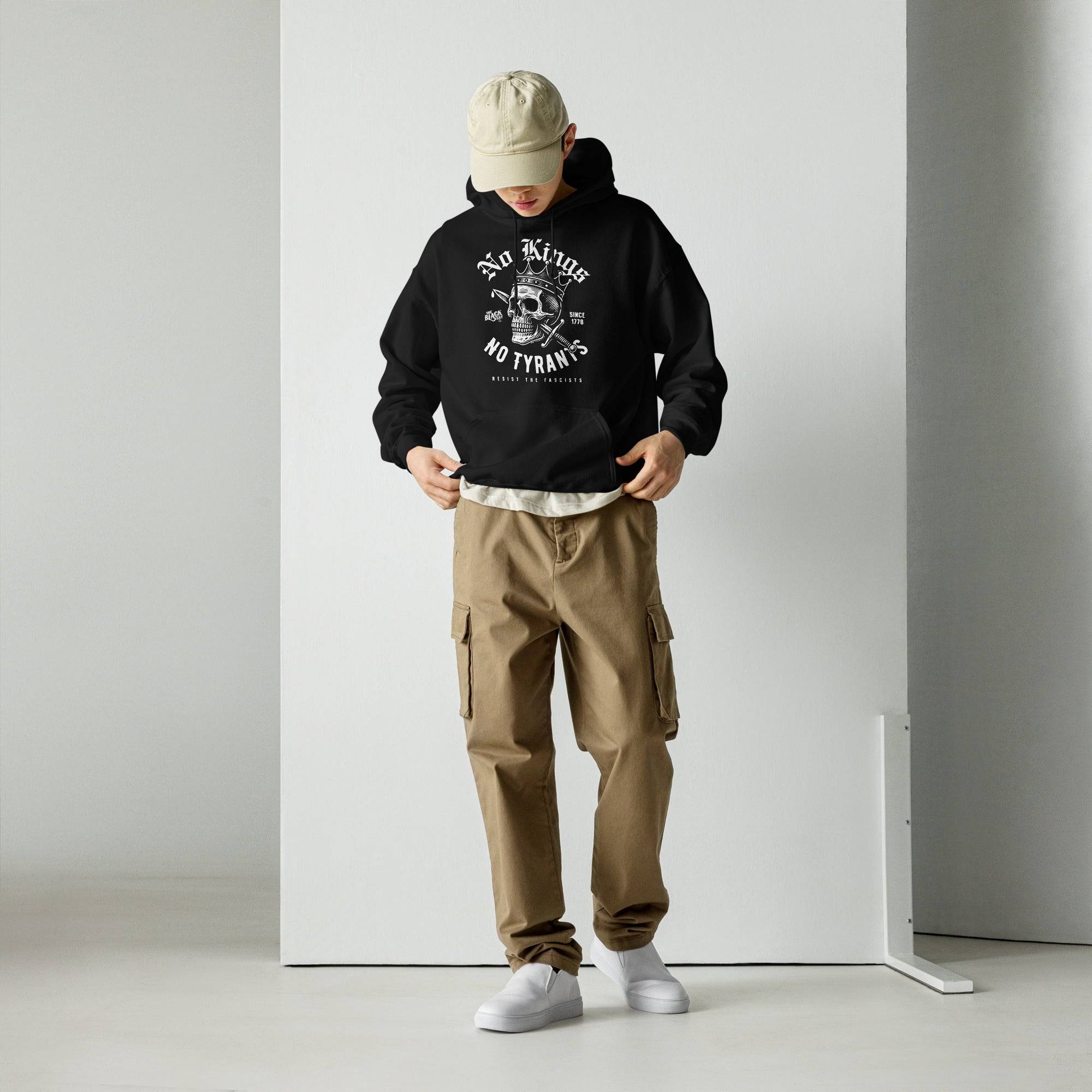 No Kings No Tyrants Skull Protest Hoodie by TheBlackest Co. - Image 2