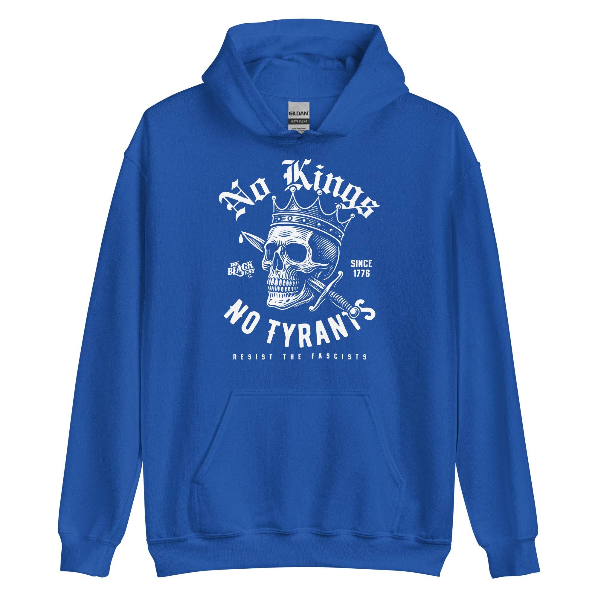No Kings No Tyrants Skull Protest Hoodie by TheBlackest Co. - Image 9