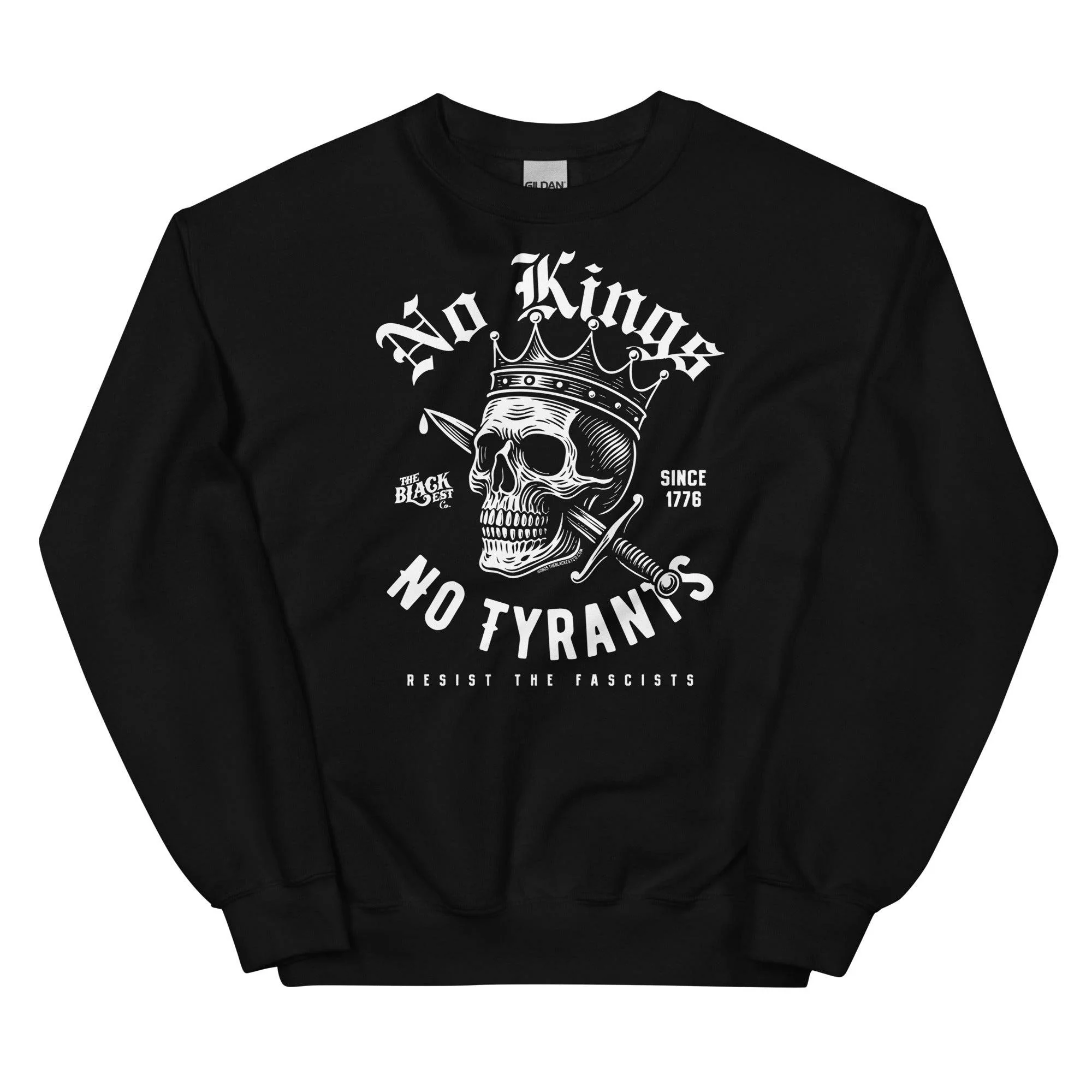 No Kings No Tyrants Skull Protest Sweatshirt