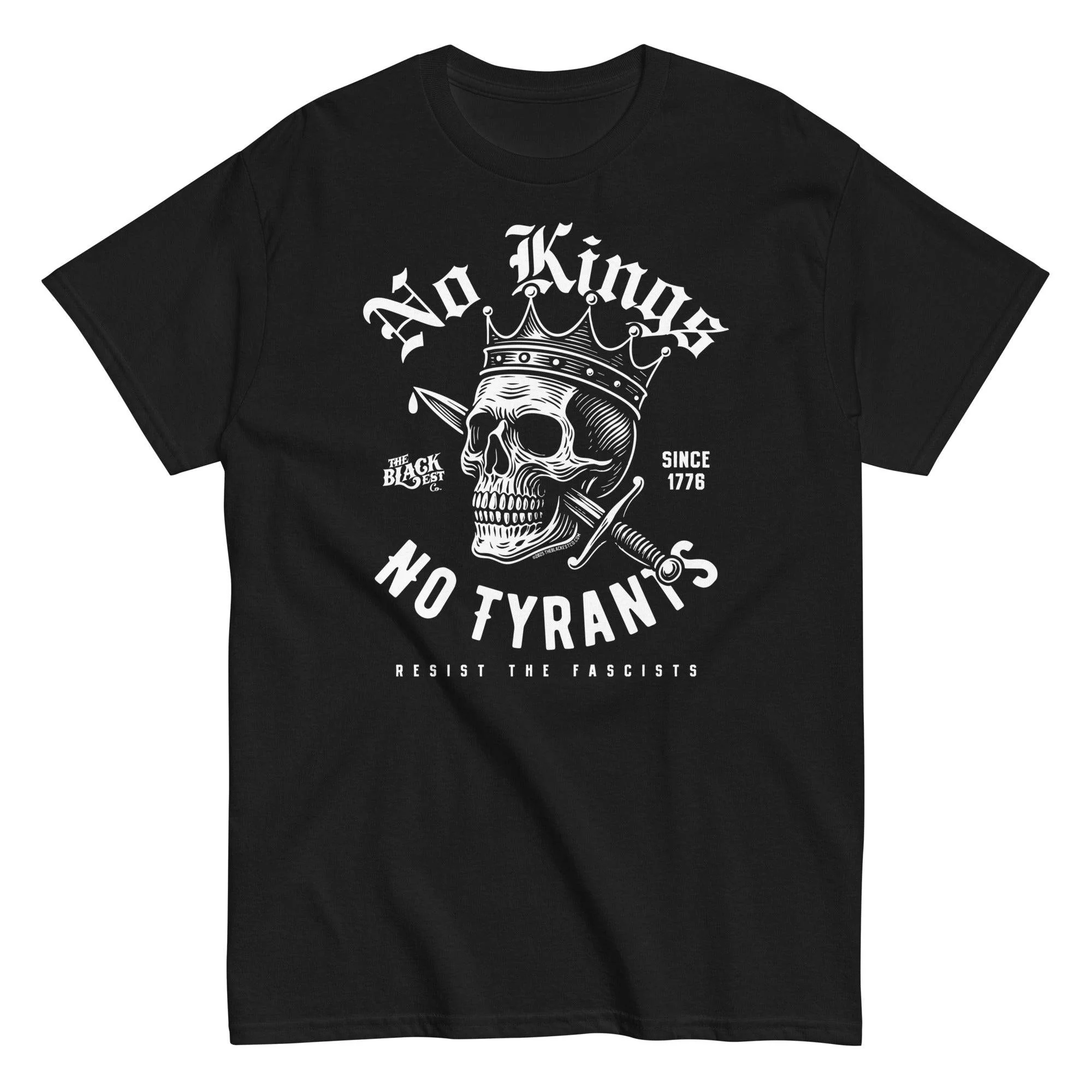 No Kings No Tyrants Skull Protest T-Shirt by TheBlackest Co.