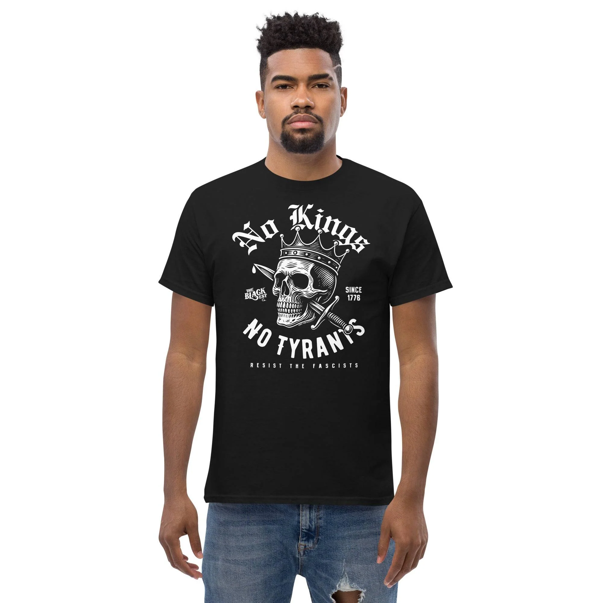 No Kings No Tyrants Skull Protest T-Shirt by TheBlackest Co. - Image 2