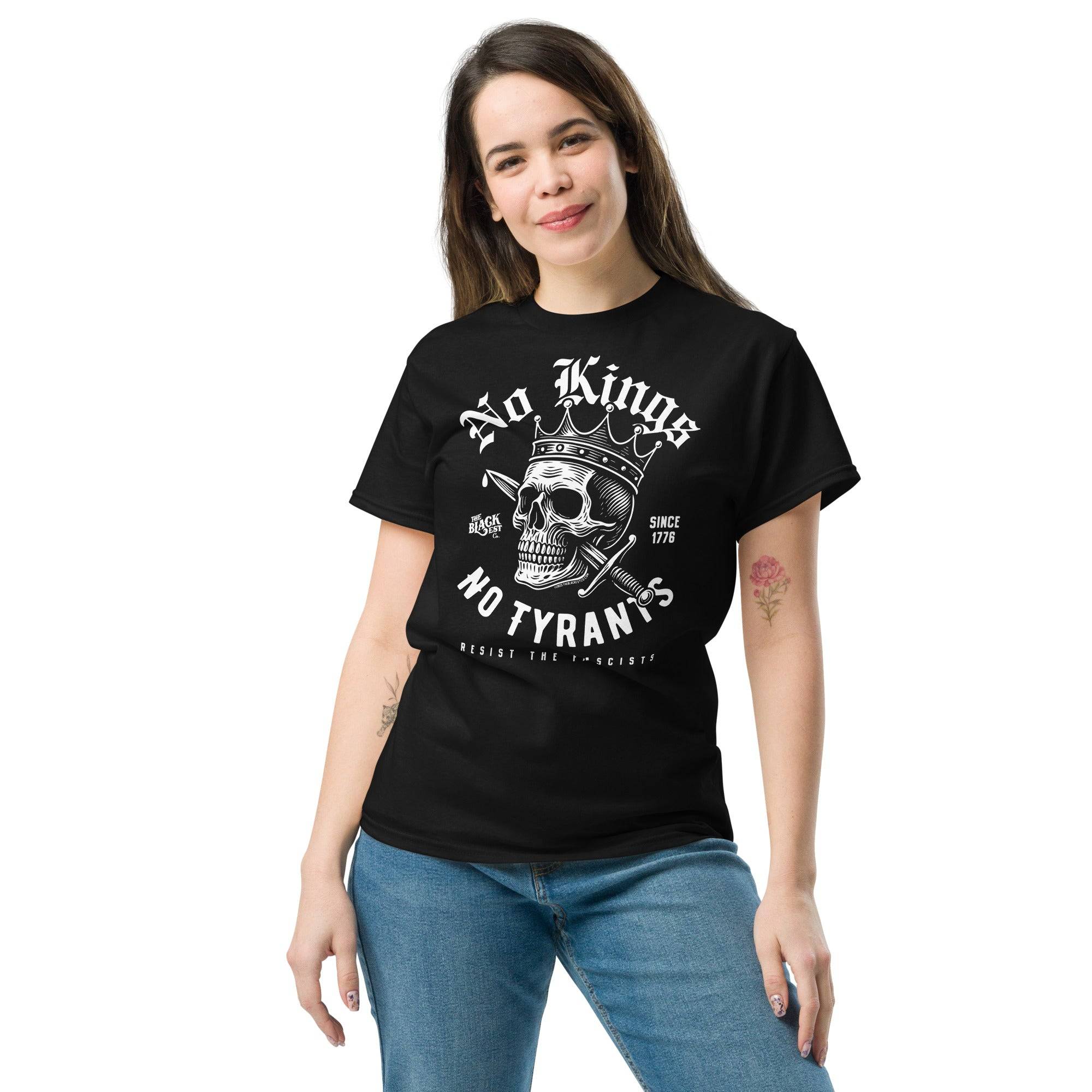 No Kings No Tyrants Skull Protest T-Shirt by TheBlackest Co. - Image 3