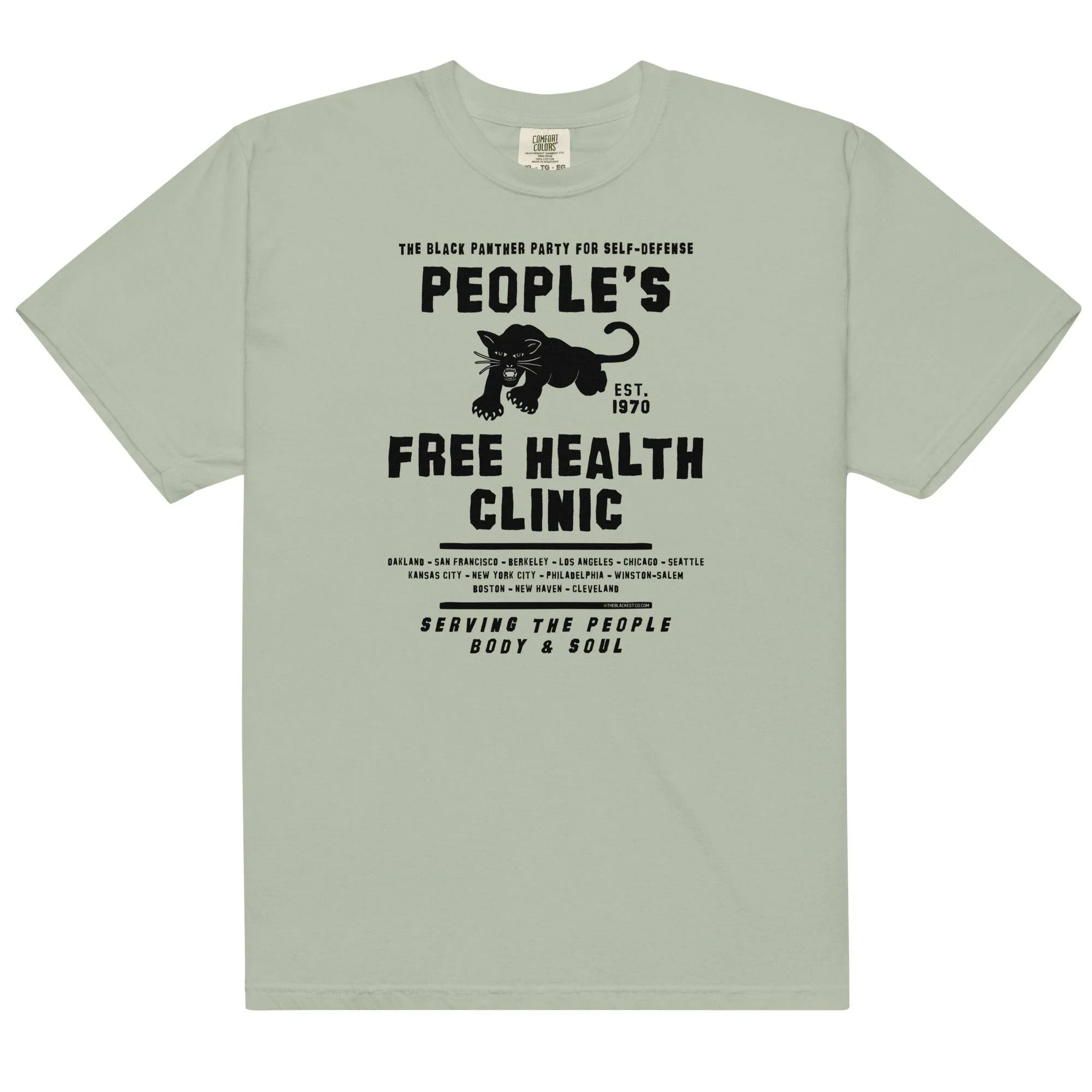 Peoples Free Health Clinic BPP Heavyweight T-shirt - Image 10